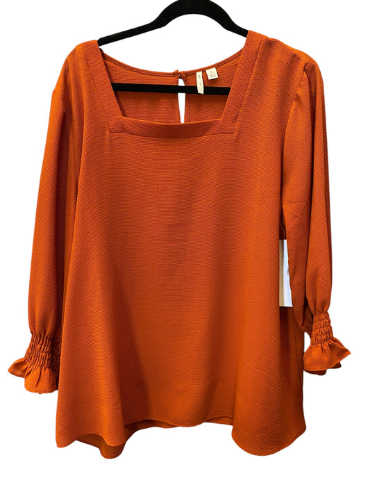 Top Long Sleeve By Cato In Orange, Size: Xl