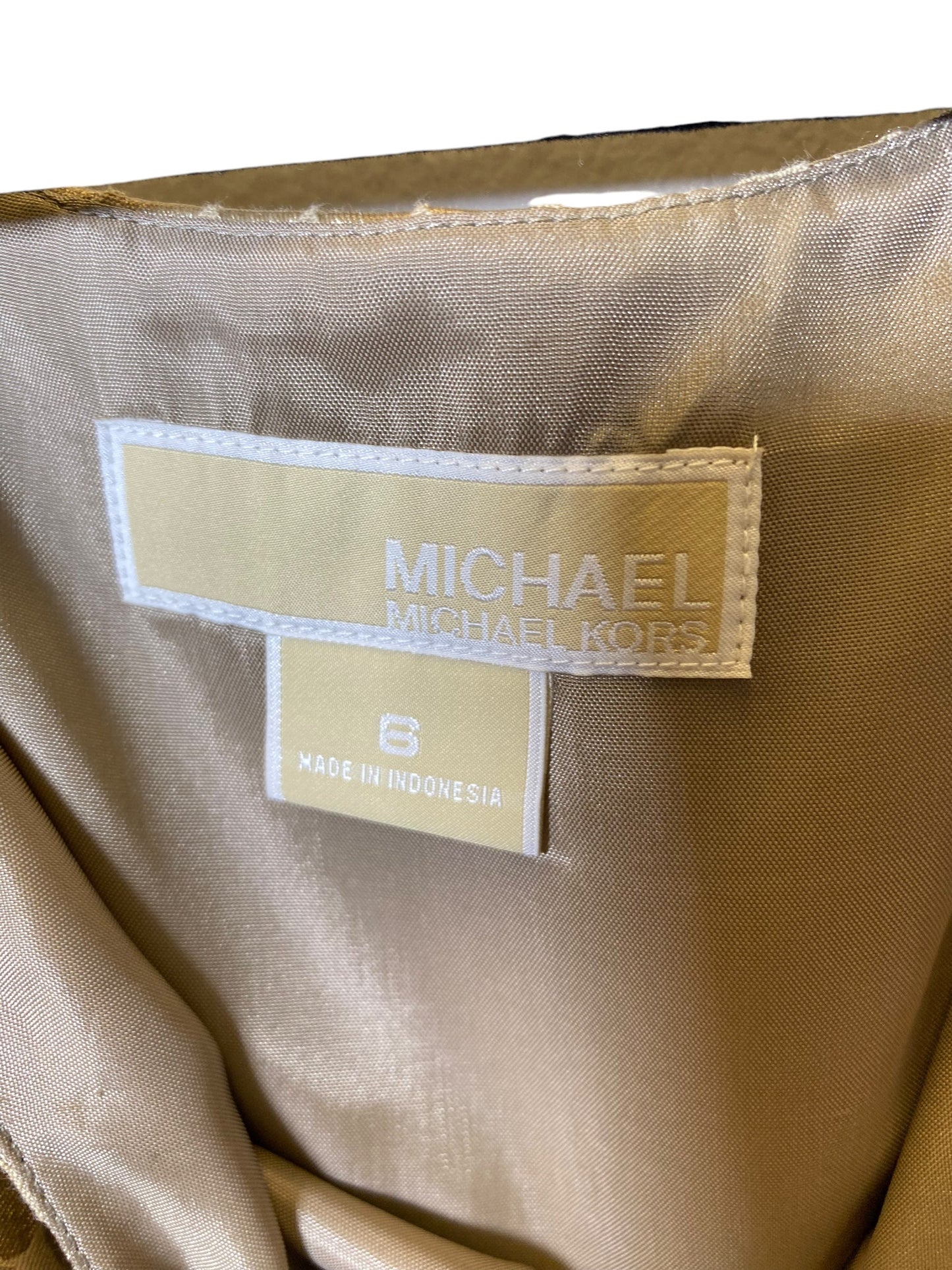 Dress Casual Midi By Michael By Michael Kors In Gold, Size: S