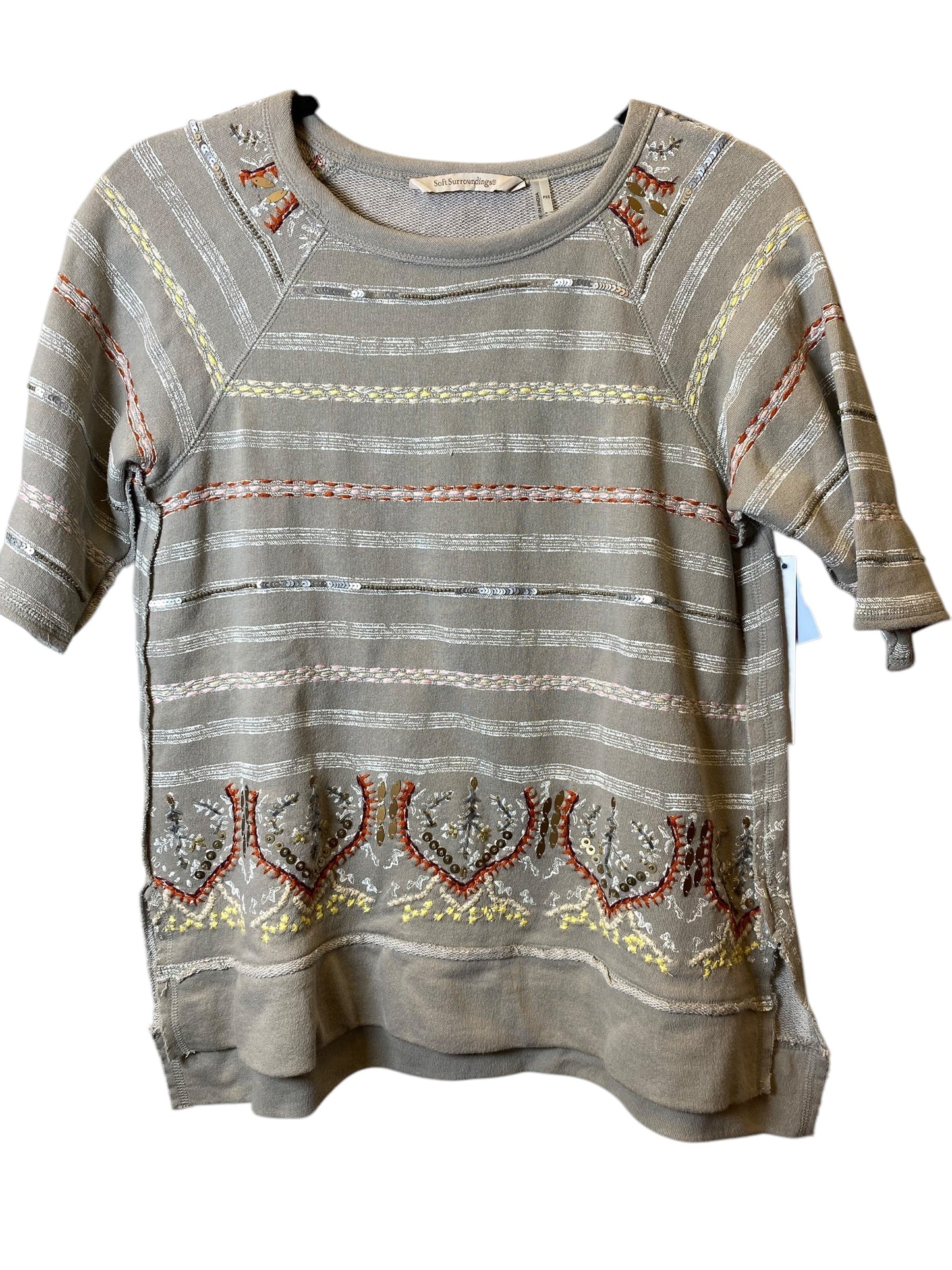 Top Short Sleeve By Soft Surroundings In Multi-colored, Size: Xsp