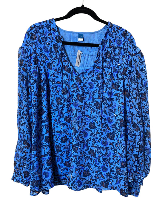 Top Long Sleeve By Old Navy In Blue, Size: Xxl