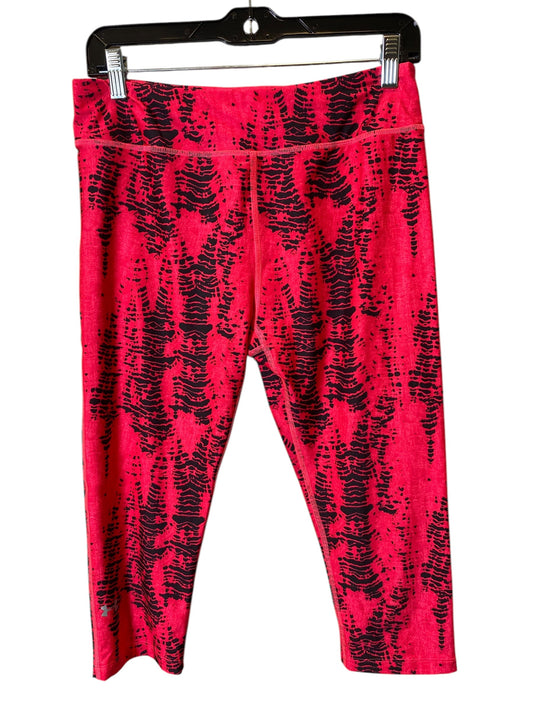 Athletic Capris By Under Armour In Black & Pink, Size: L