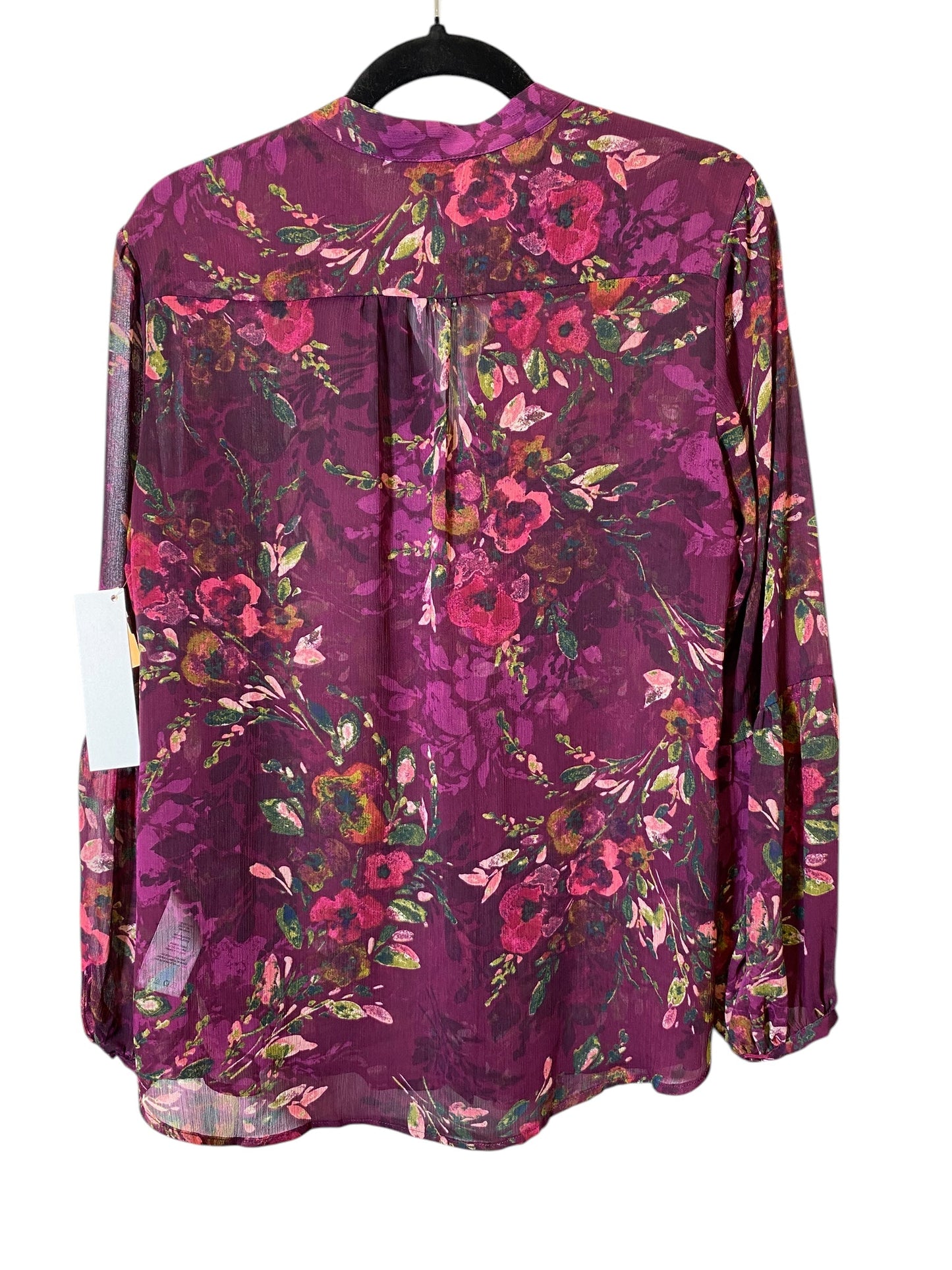 Blouse Long Sleeve By Kut In Floral Print, Size: M