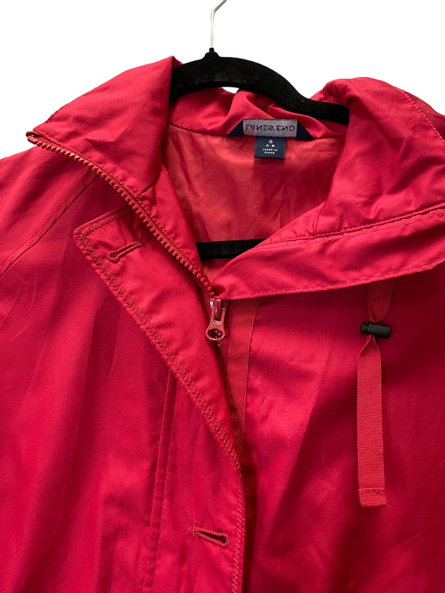 Jacket Windbreaker By Lands End In Pink, Size: S