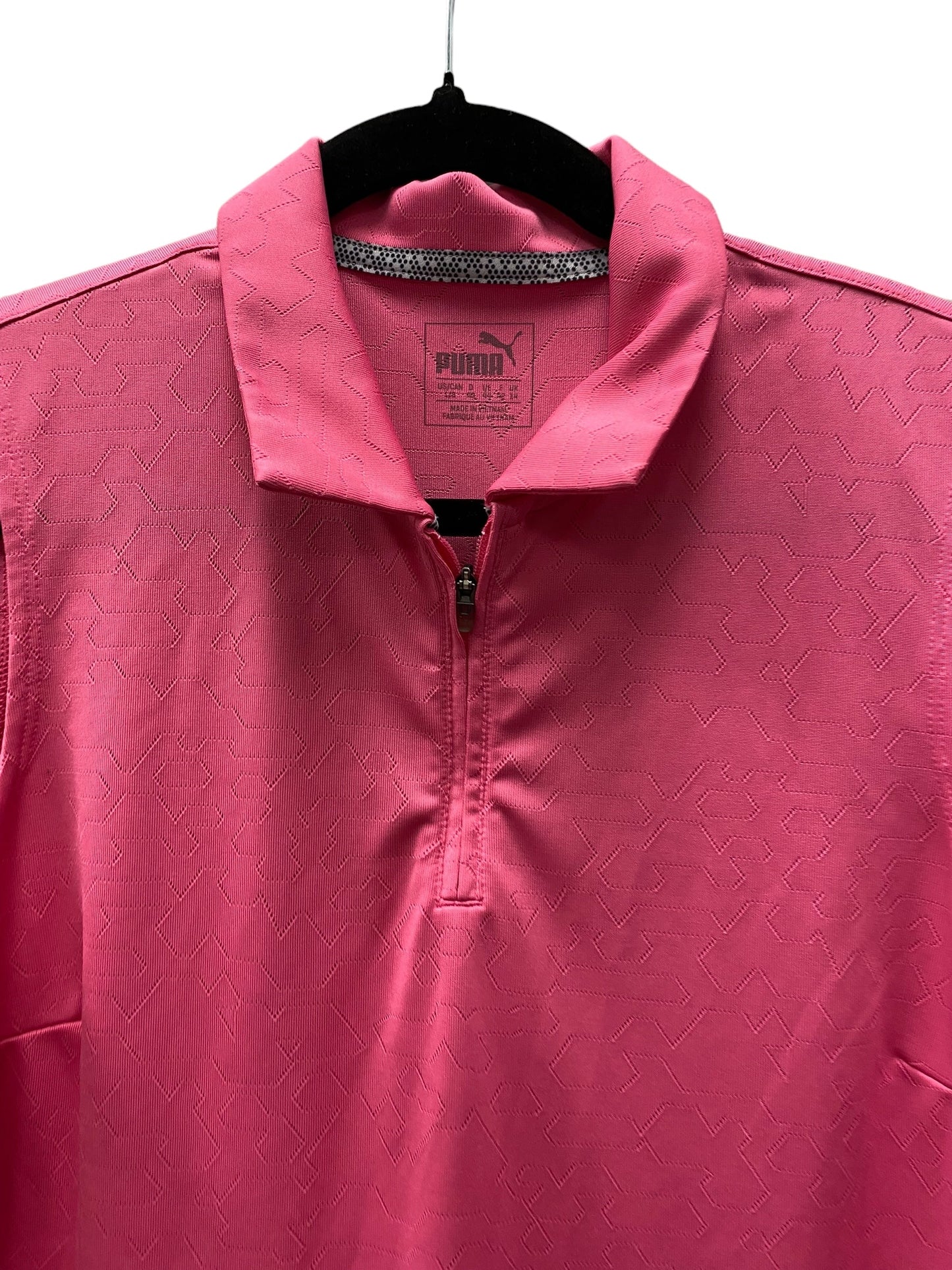 Athletic Top Short Sleeve By Puma In Pink, Size: L