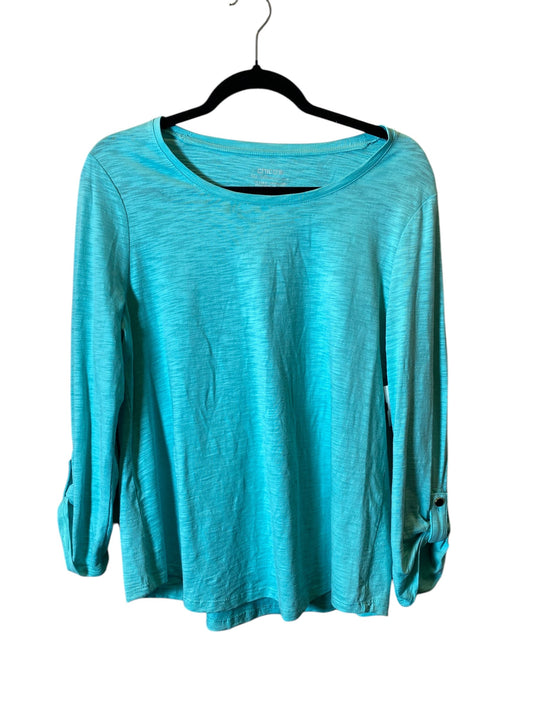 Top Long Sleeve By Chicos In Aqua, Size: M