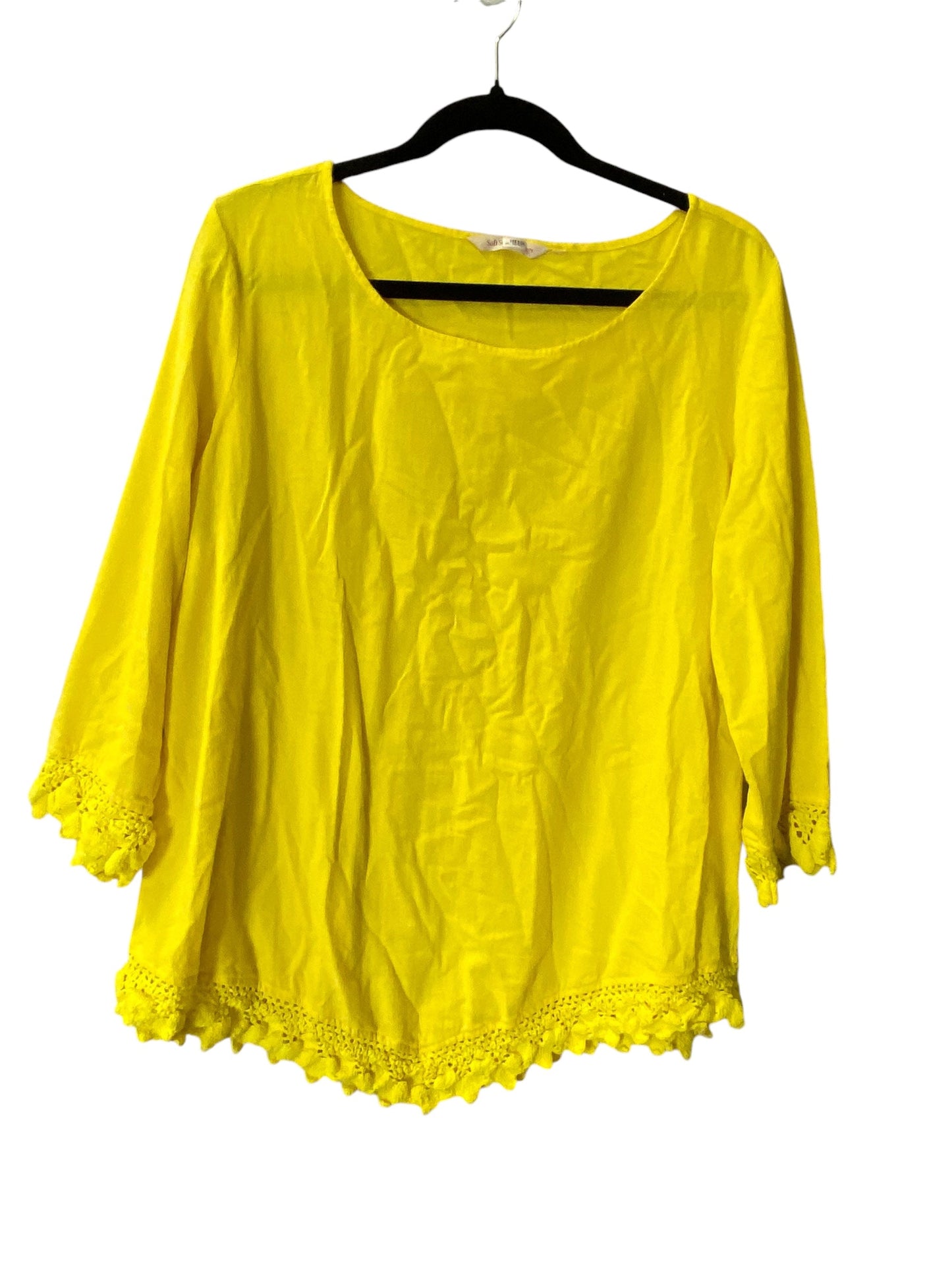 Top Long Sleeve By Soft Surroundings In Yellow, Size: Xl