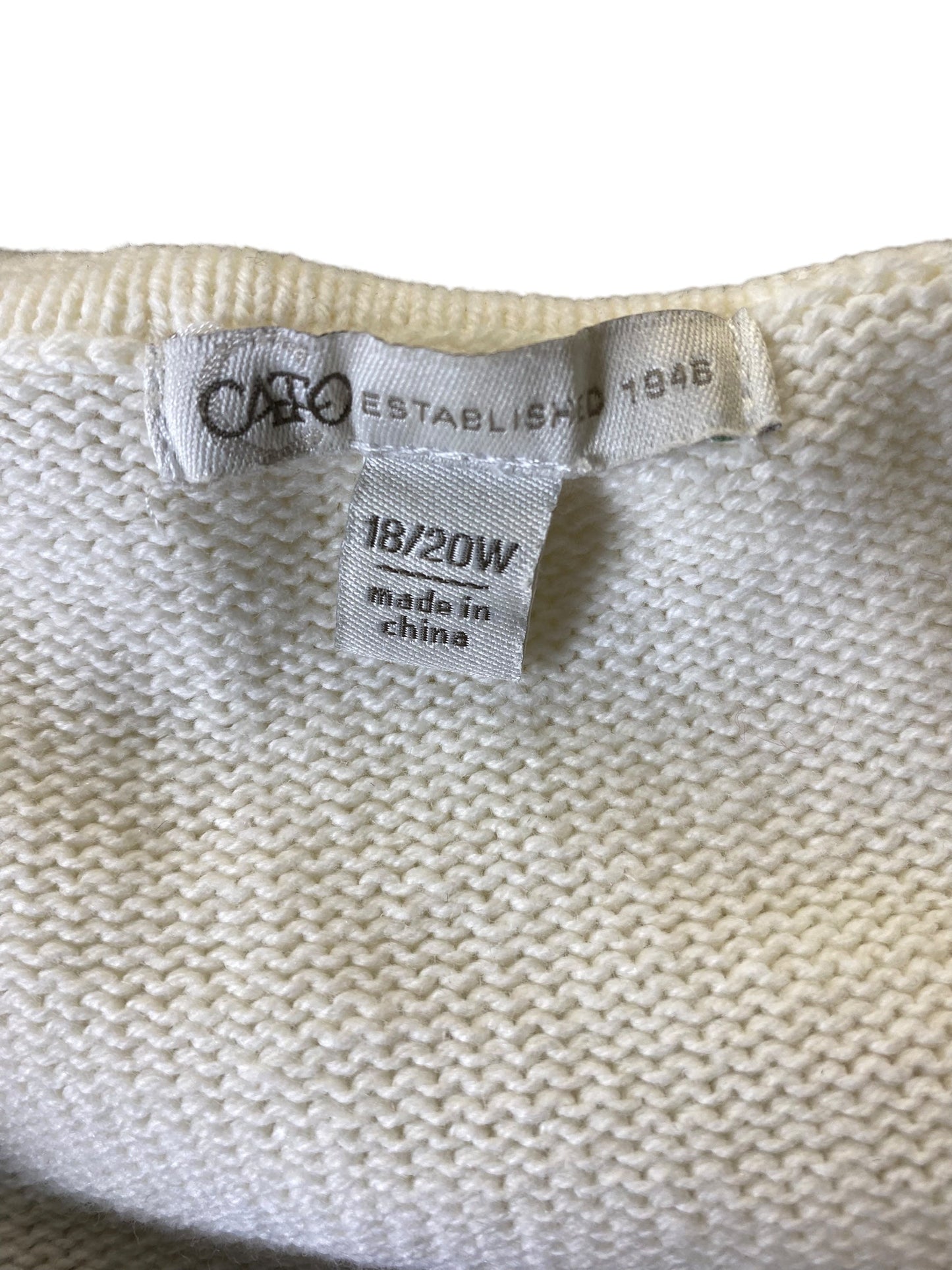 Sweater By Cato In White, Size: 2x