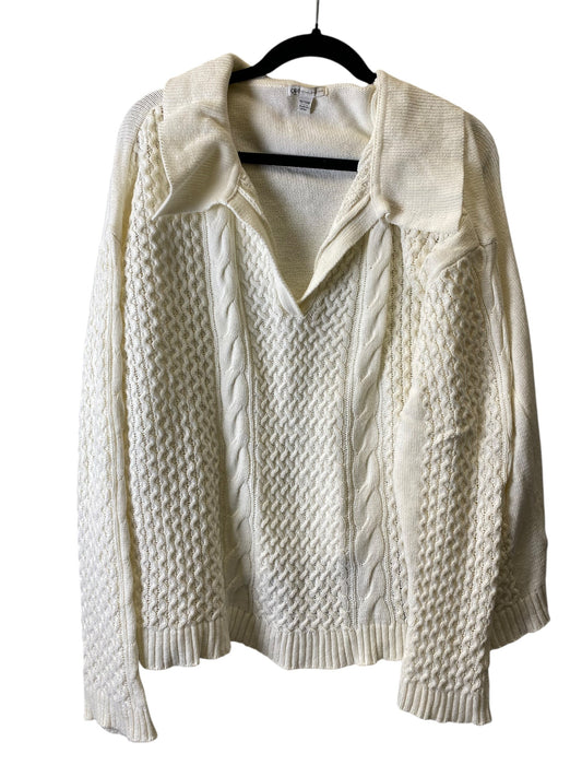 Sweater By Cato In White, Size: 2x