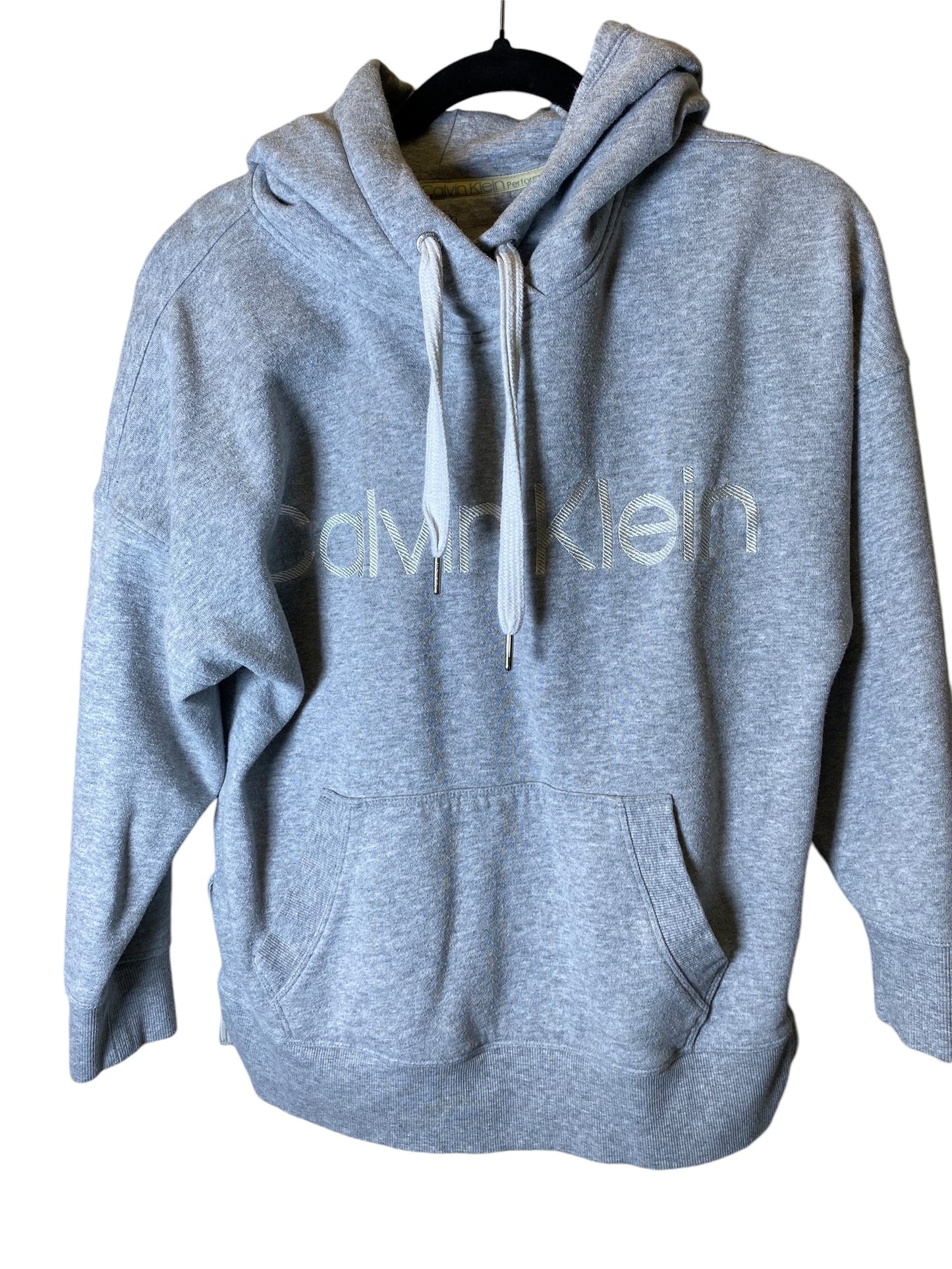 Sweatshirt Hoodie By Calvin Klein Performance In Grey, Size: S