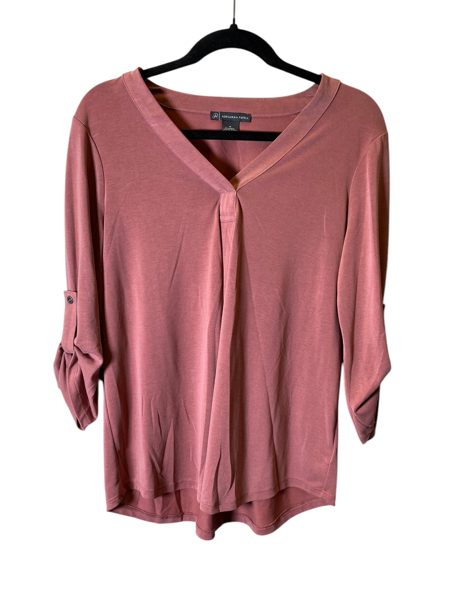 Top 3/4 Sleeve By Adrianna Papell In Mauve, Size: M