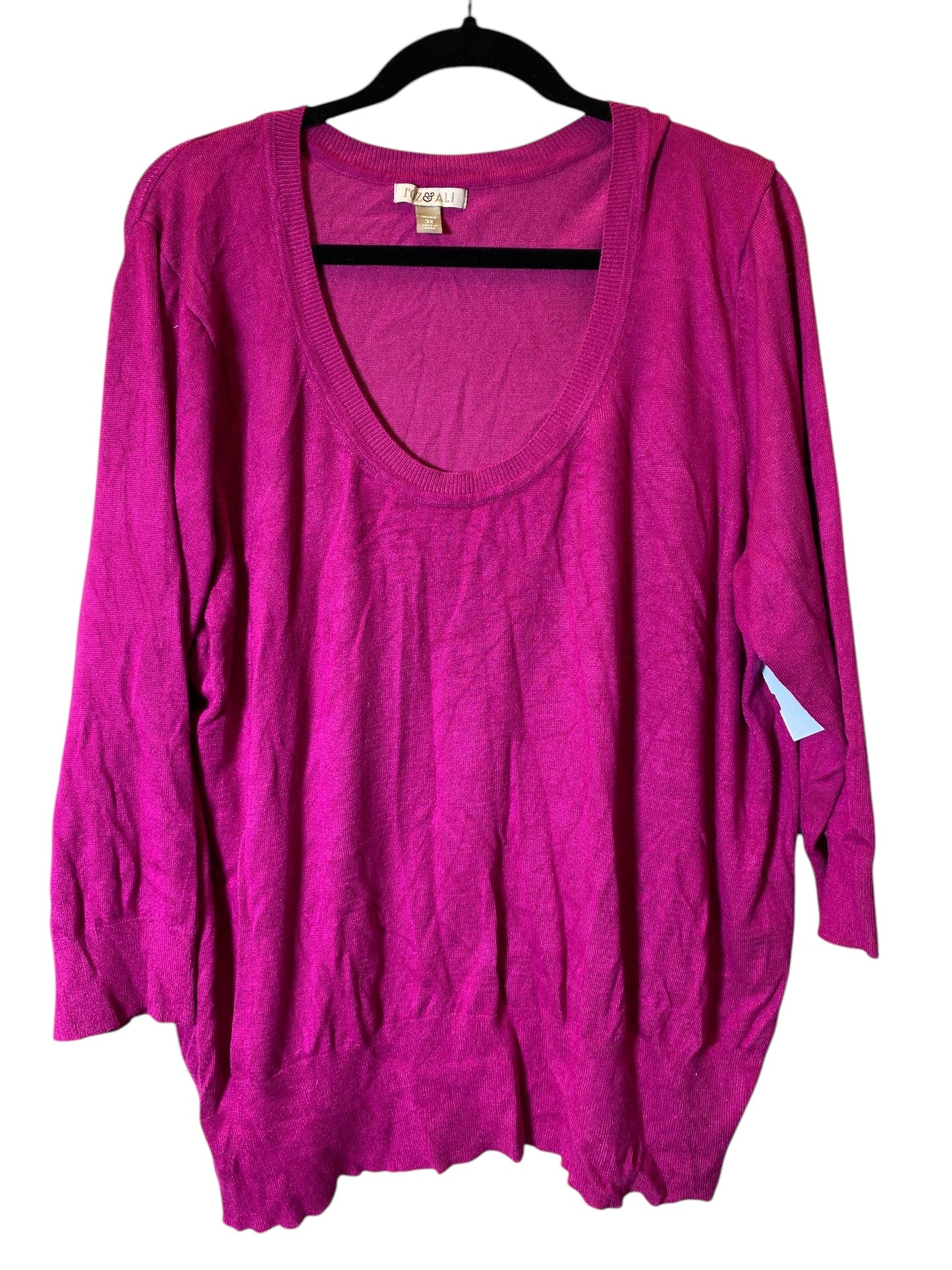 Sweater By Roz And Ali In Pink, Size: 3x