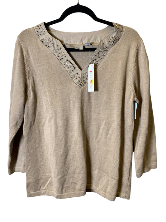 Sweater By Croft And Barrow In Beige, Size: L