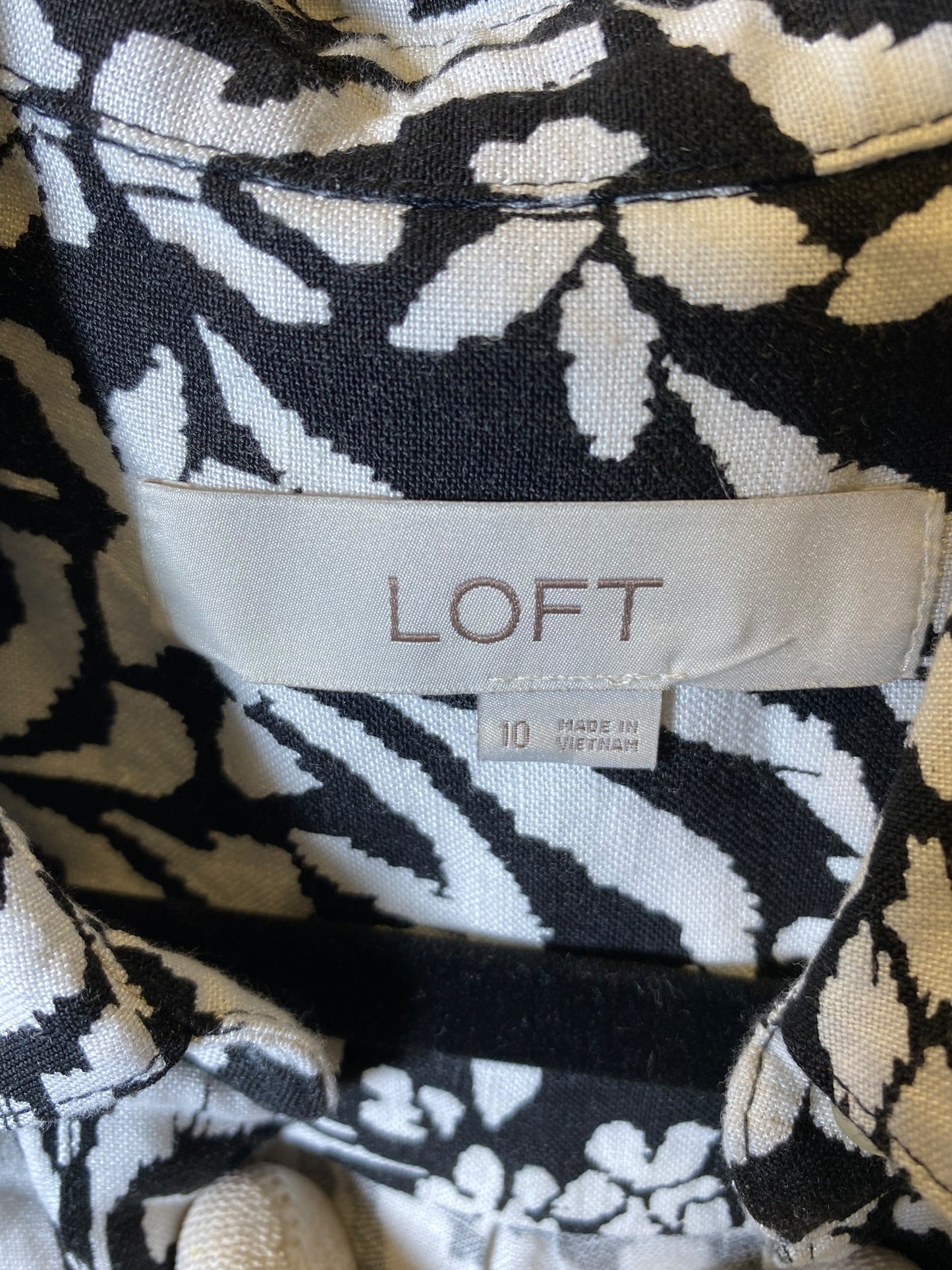 Dress Casual Maxi By Loft In Black & White, Size: 10