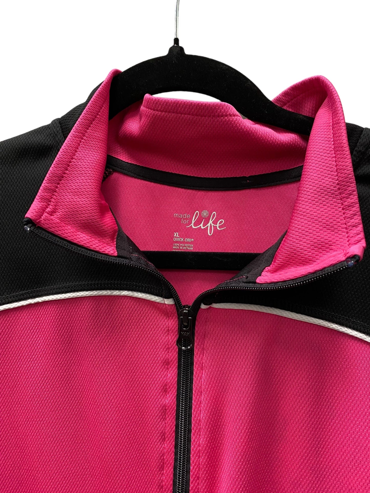 Athletic Jacket By Made For Life In Black & Pink, Size: Xl