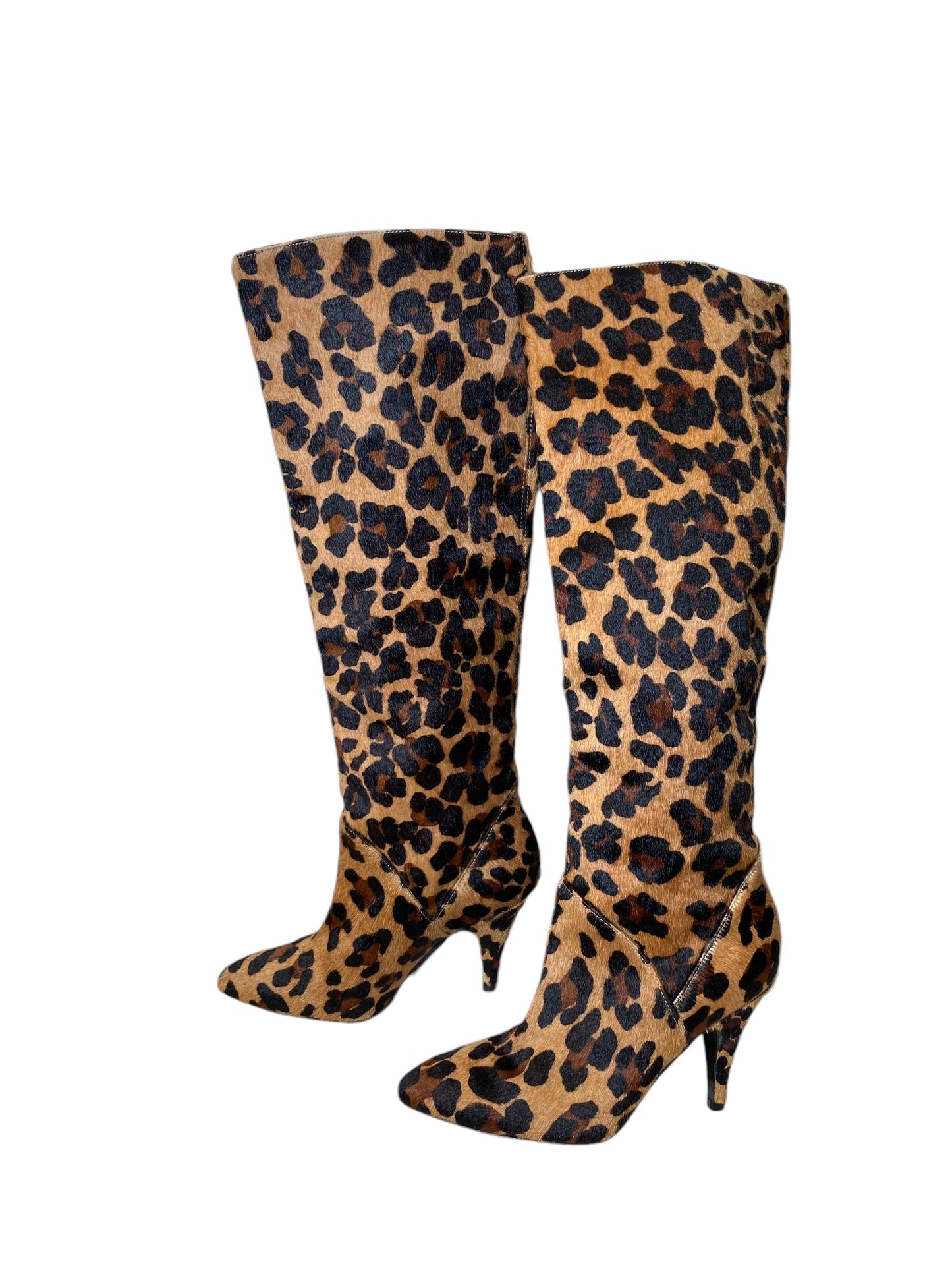 Boots Knee Heels By Anne Klein In Animal Print, Size: 6