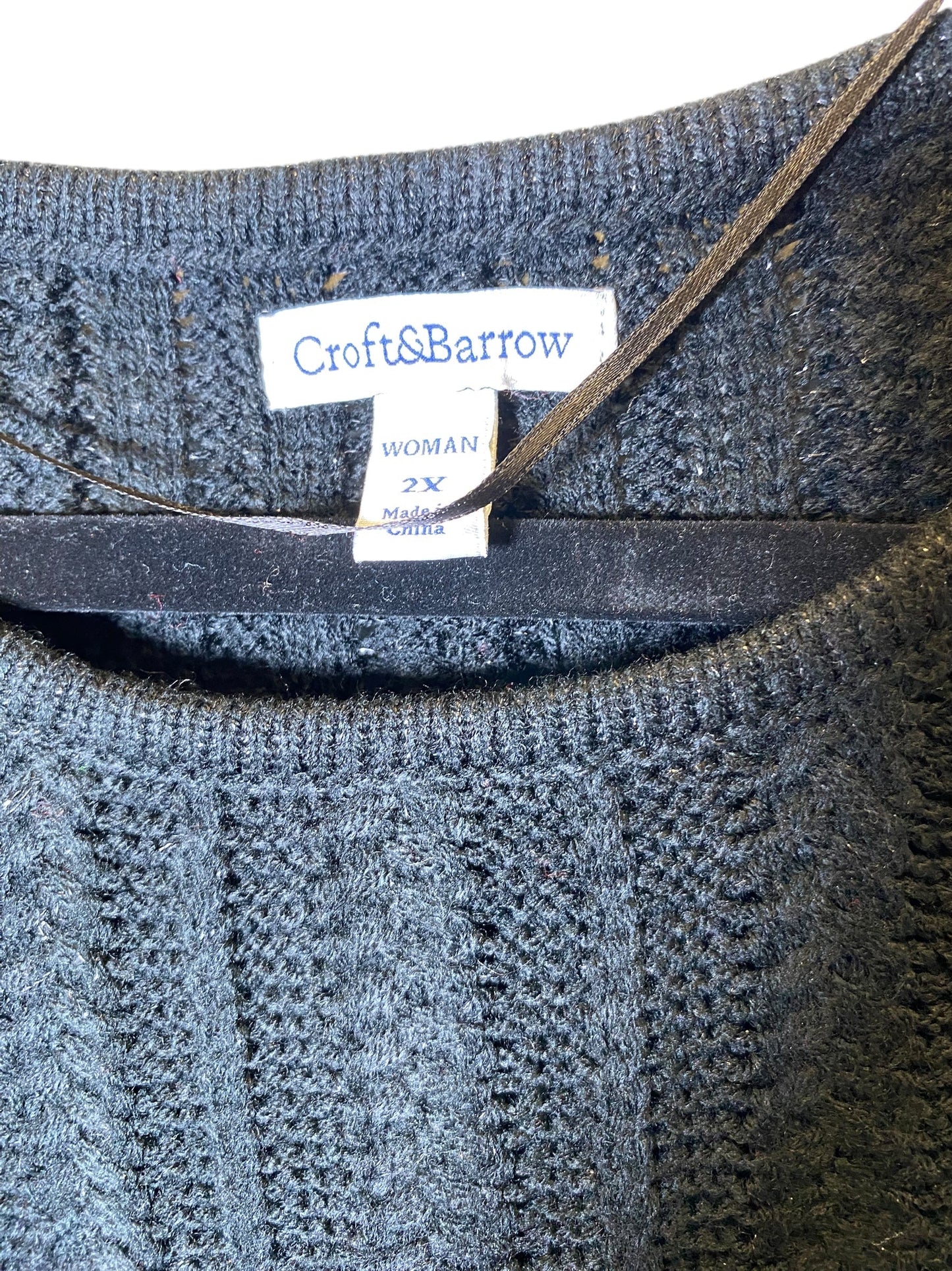 Sweater By Croft And Barrow In Black, Size: 2x