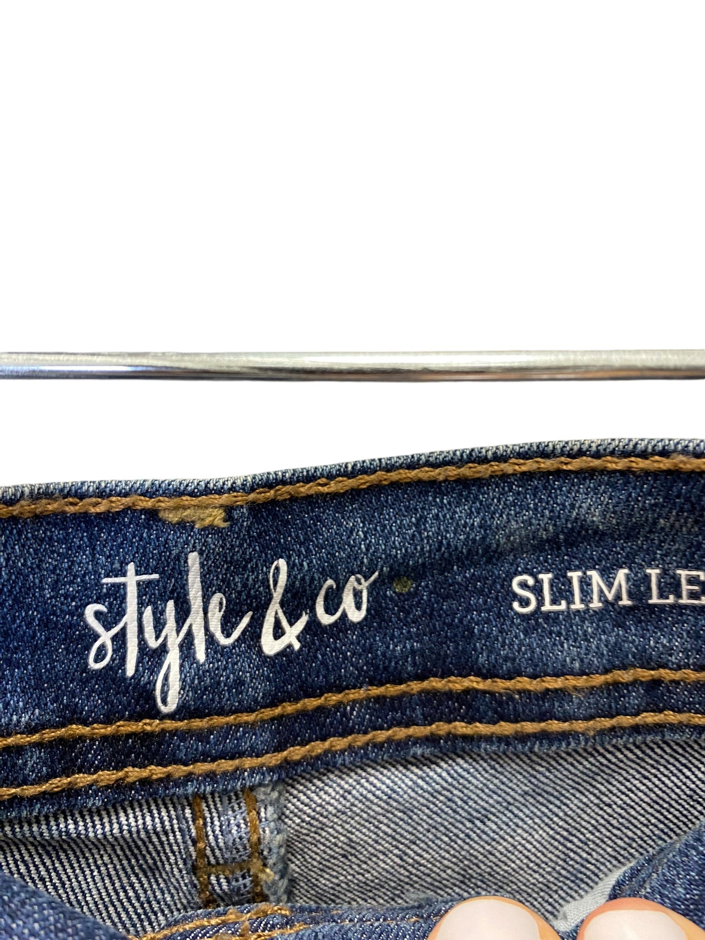 Jeans Straight By Style And Company In Blue Denim, Size: 8