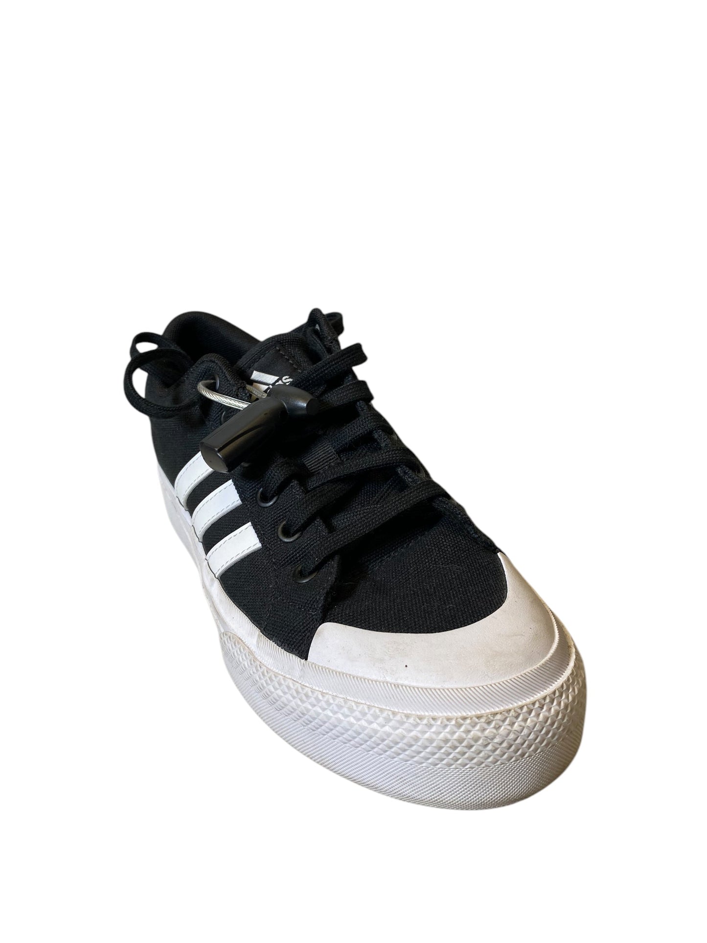 Shoes Flats By Adidas In Black & White, Size: 7.5