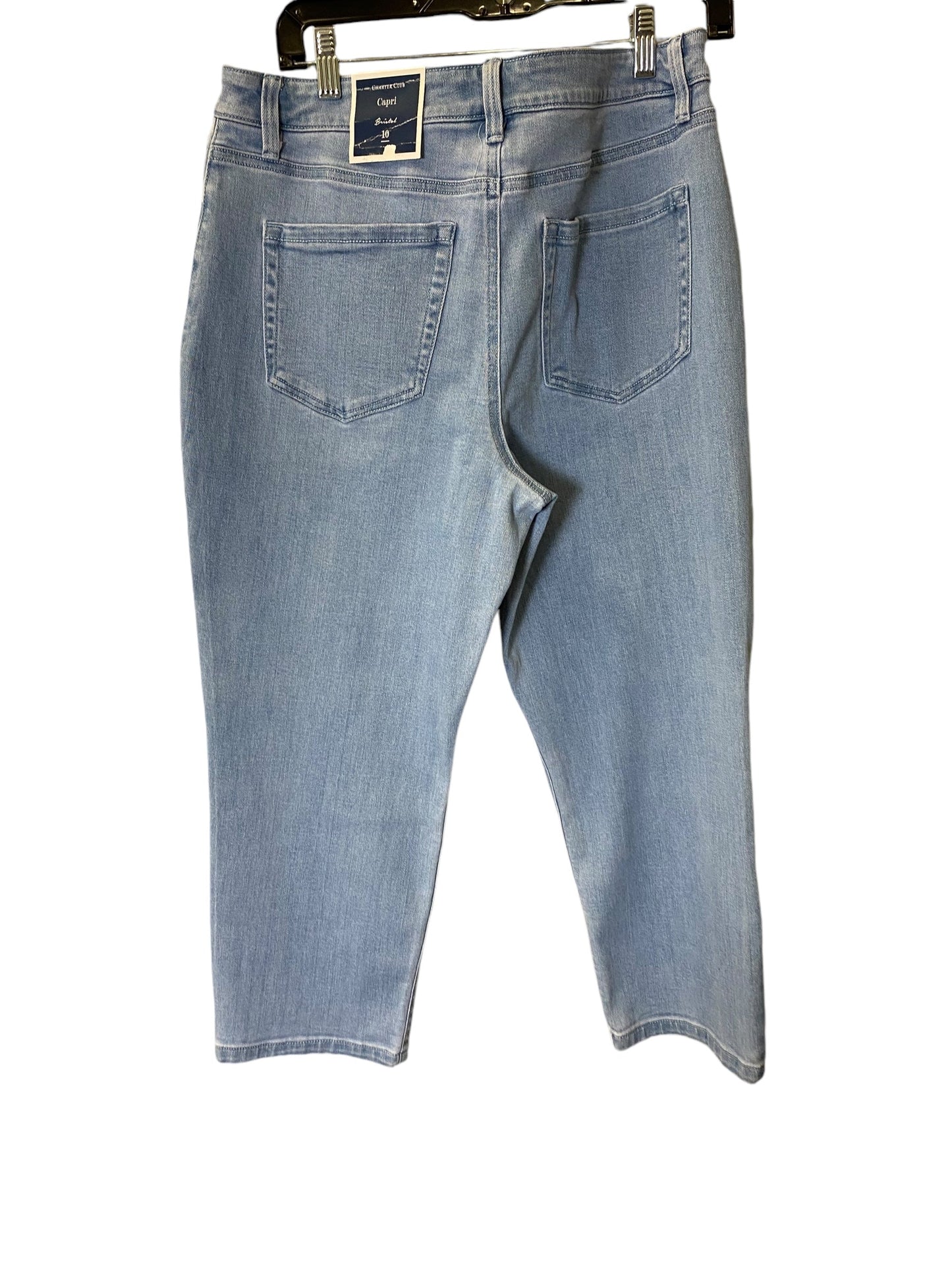 Jeans Cropped By Charter Club In Blue Denim, Size: 10