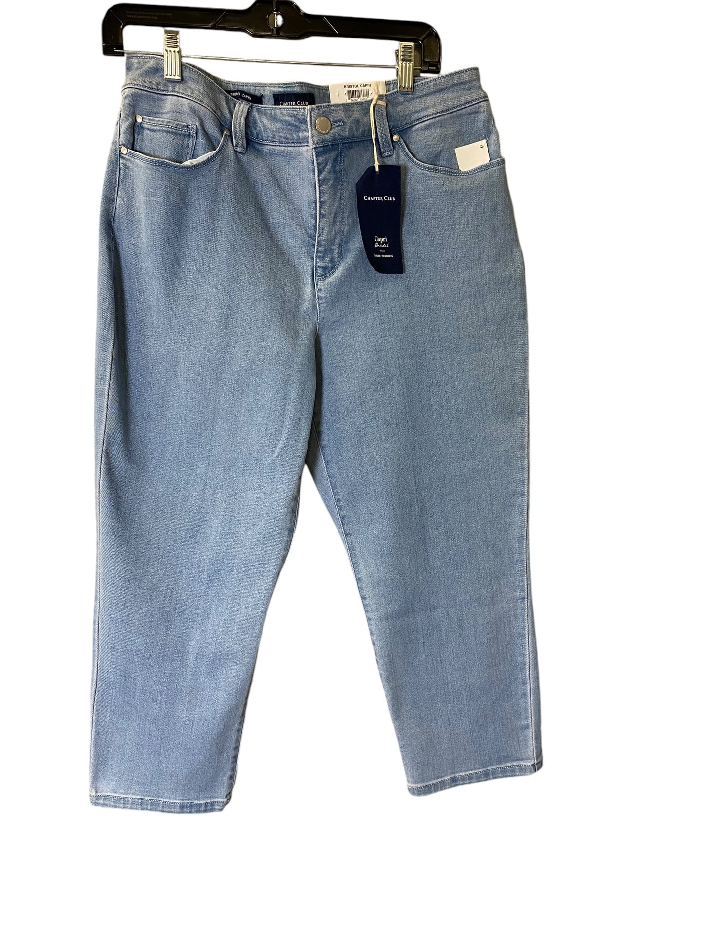 Jeans Cropped By Charter Club In Blue Denim, Size: 10