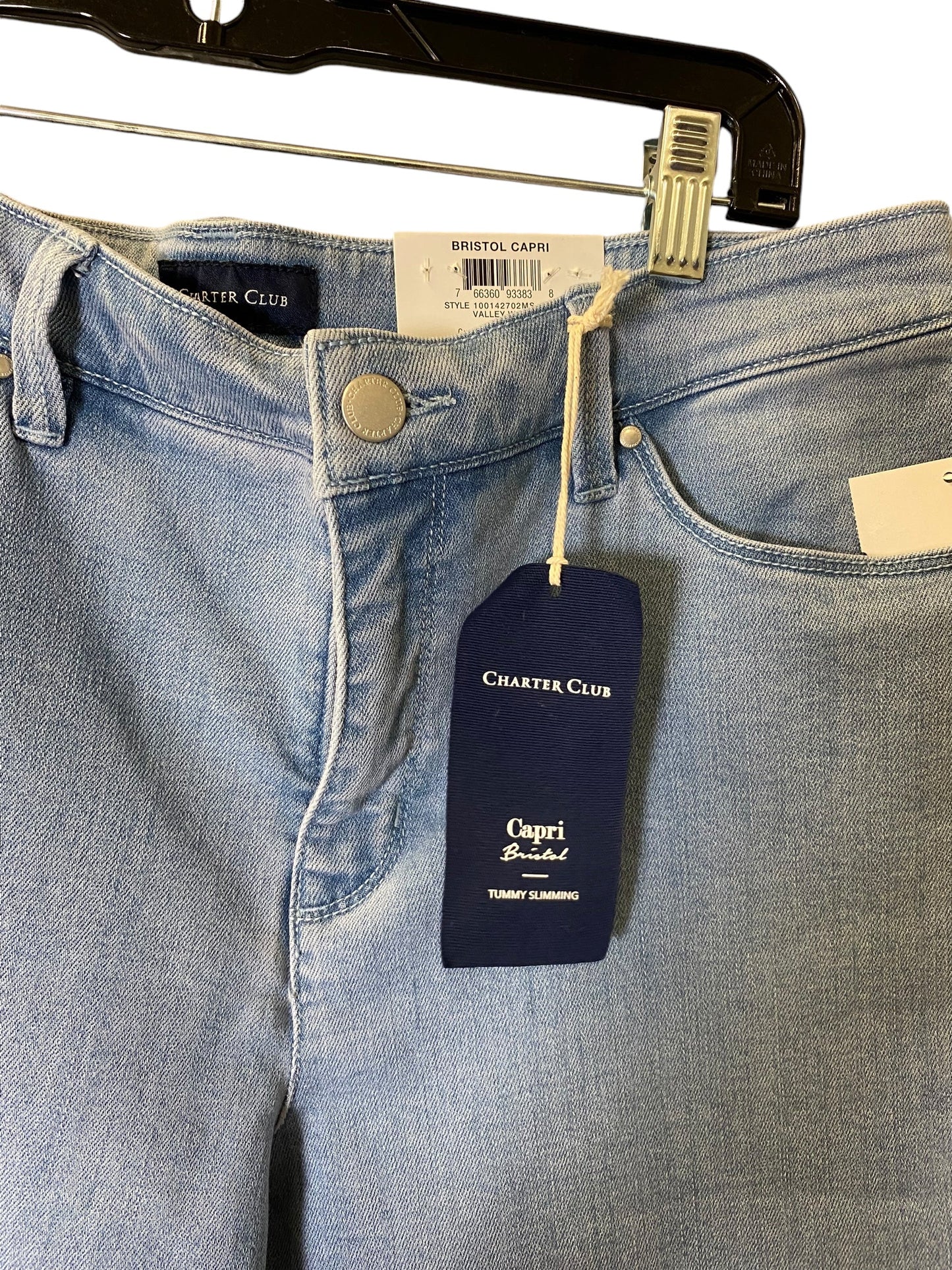 Jeans Cropped By Charter Club In Blue Denim, Size: 10