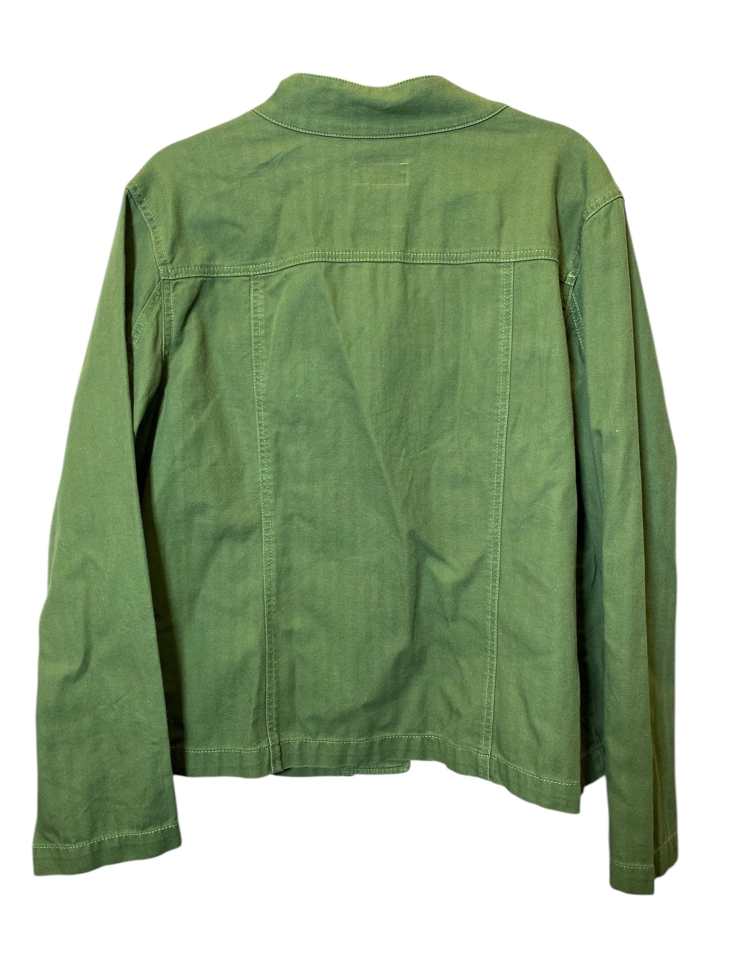 Jacket Denim By Clothes Mentor In Green, Size: 2x