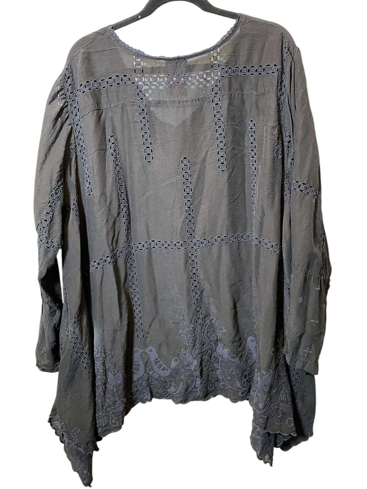 Top Long Sleeve Designer By Johnny Was In Black, Size: 3x