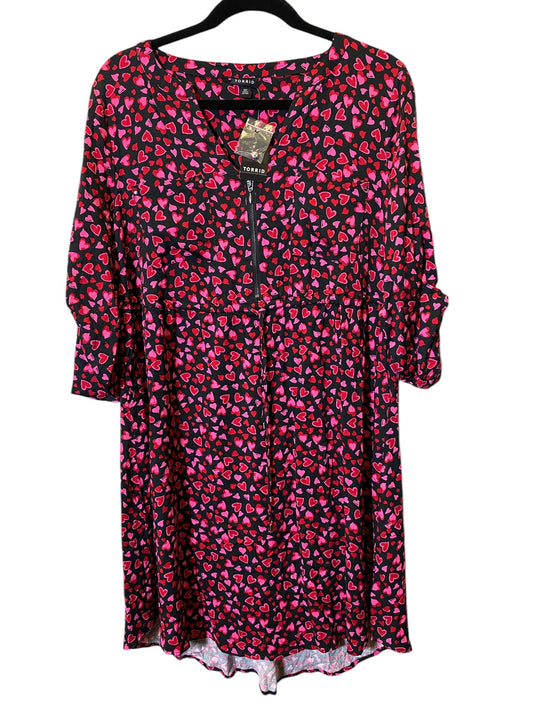 Dress Casual Midi By Torrid In Black & Pink, Size: L