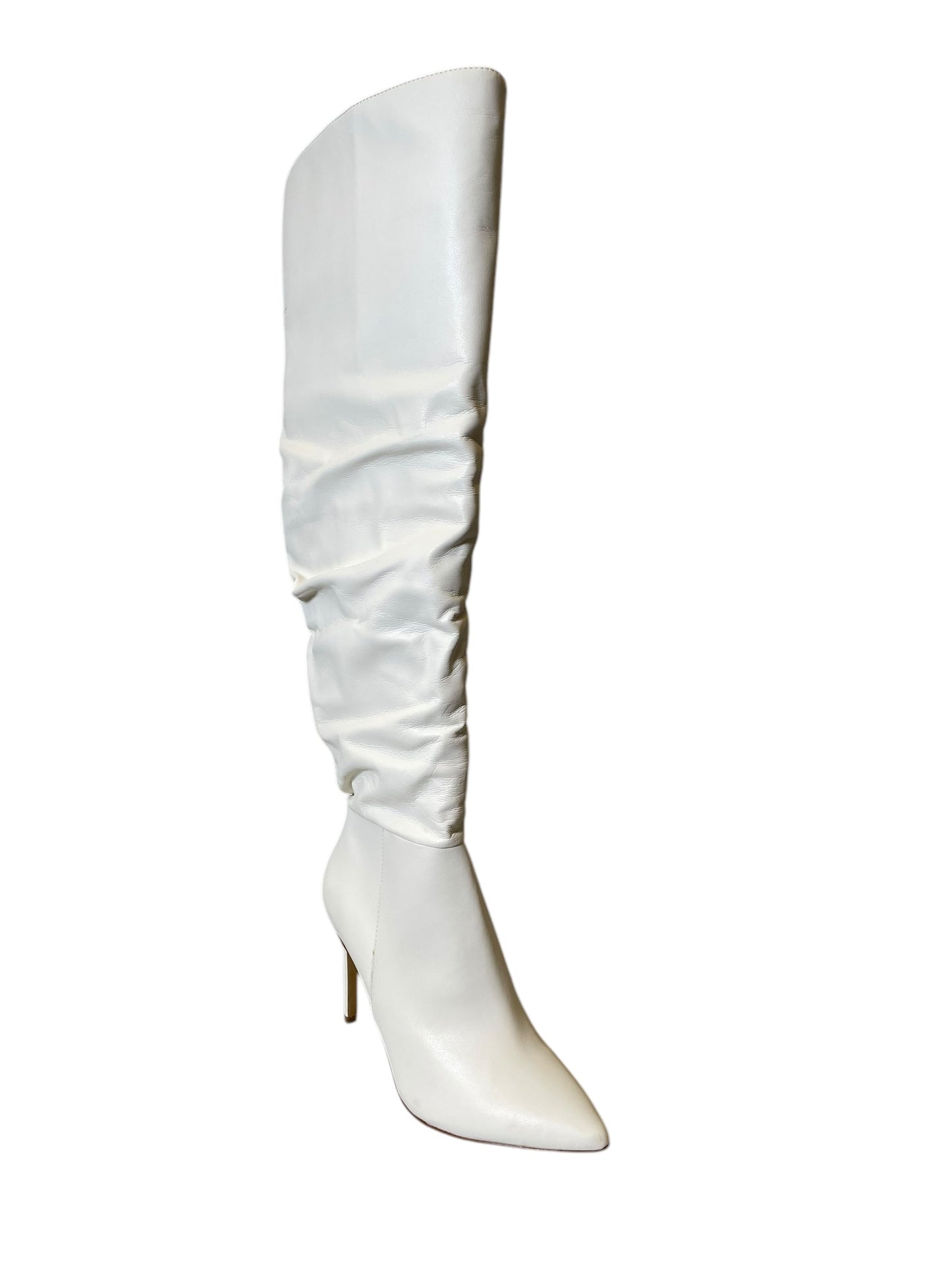 Boots Over-the-knee Heels By Clothes Mentor In White, Size: 8