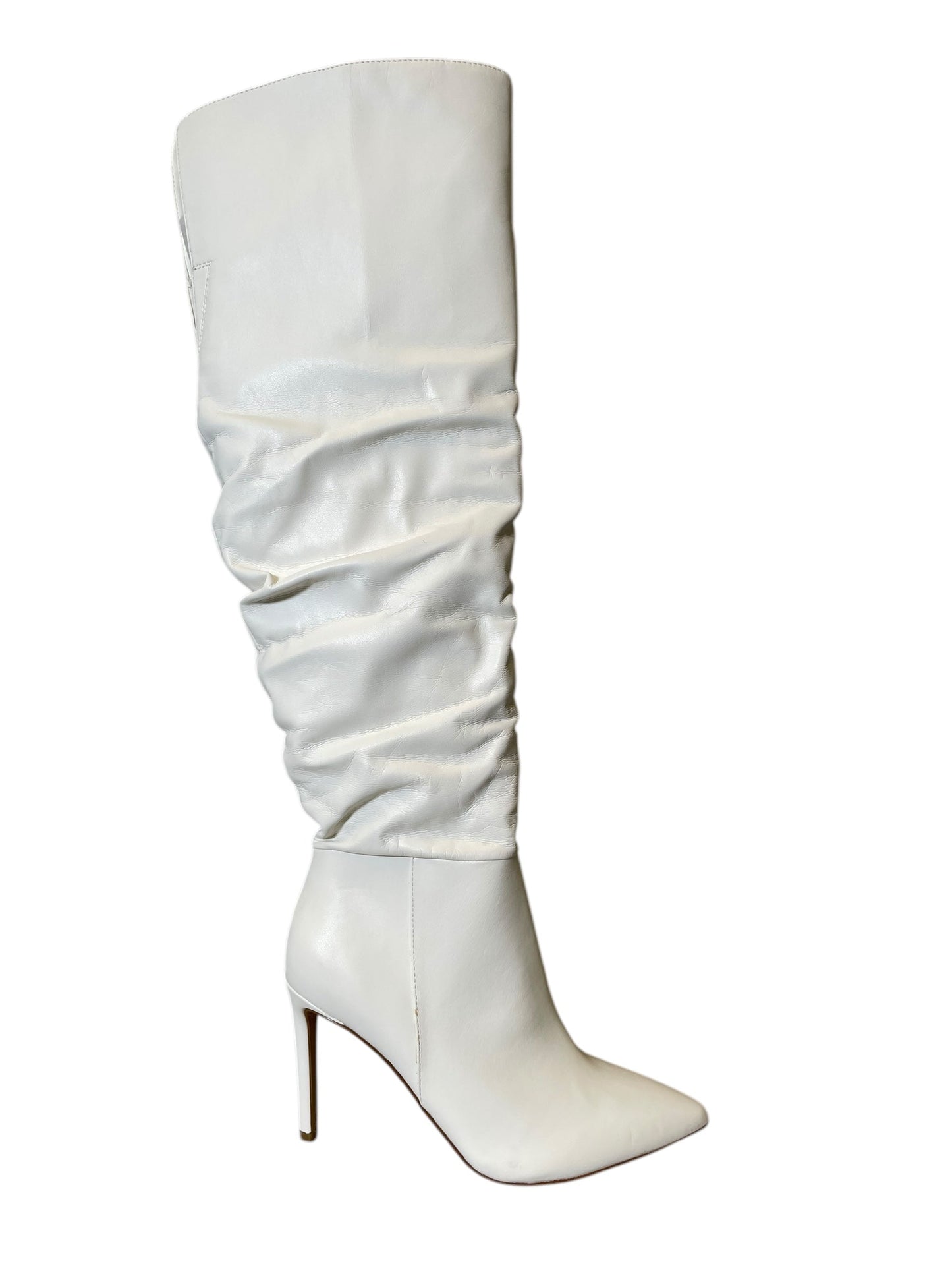 Boots Over-the-knee Heels By Clothes Mentor In White, Size: 8