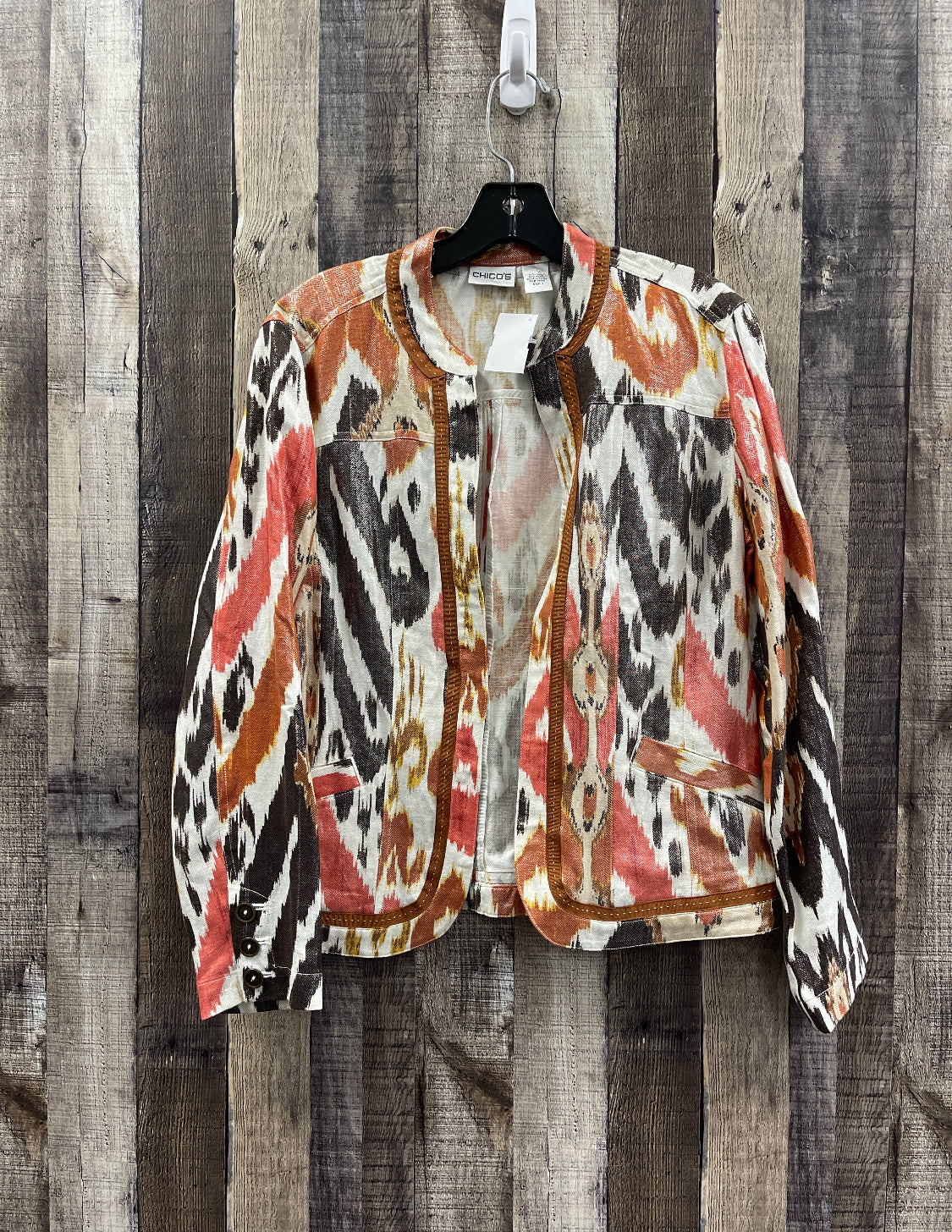 Jacket Other By Chicos In Multi-colored, Size: M