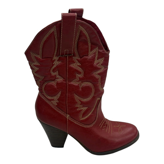 Boots Western By Bongo In Red, Size:9