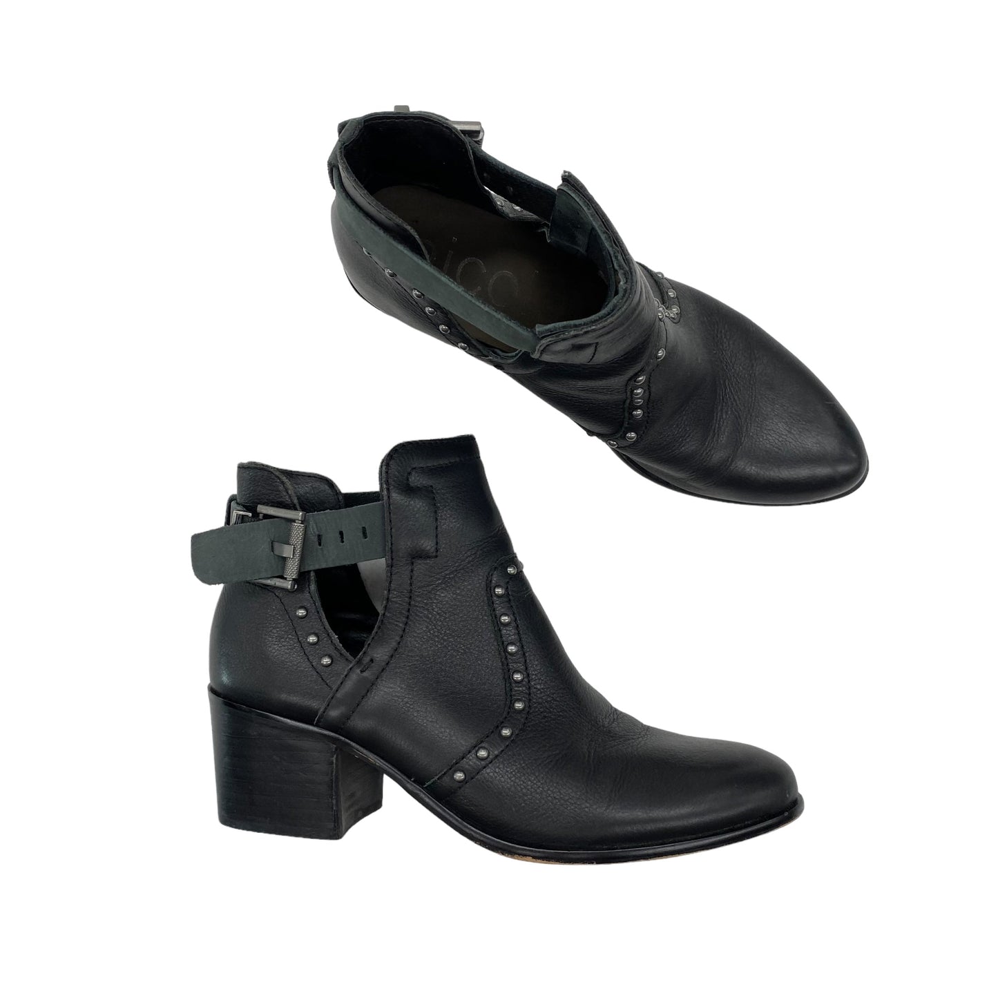 BLACK BOOTS ANKLE HEELS by NICOLE Size:8.5