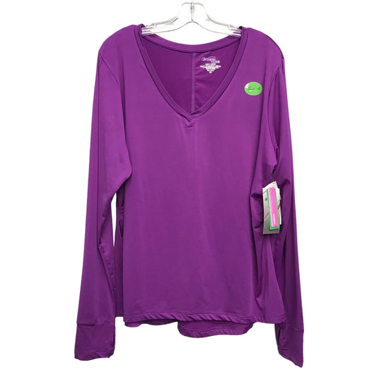 Athletic Top Ls Crewneck By Marika In Purple, Size:2X