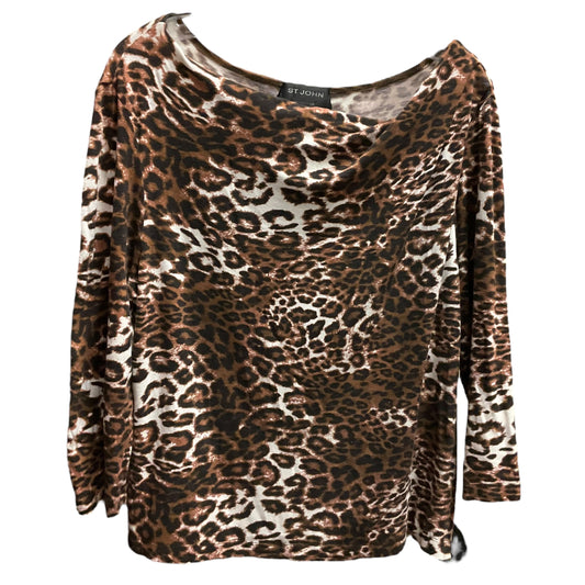 Top 3/4 Sleeve Luxury Designer By St John Collection In Animal Print, Size:Xl