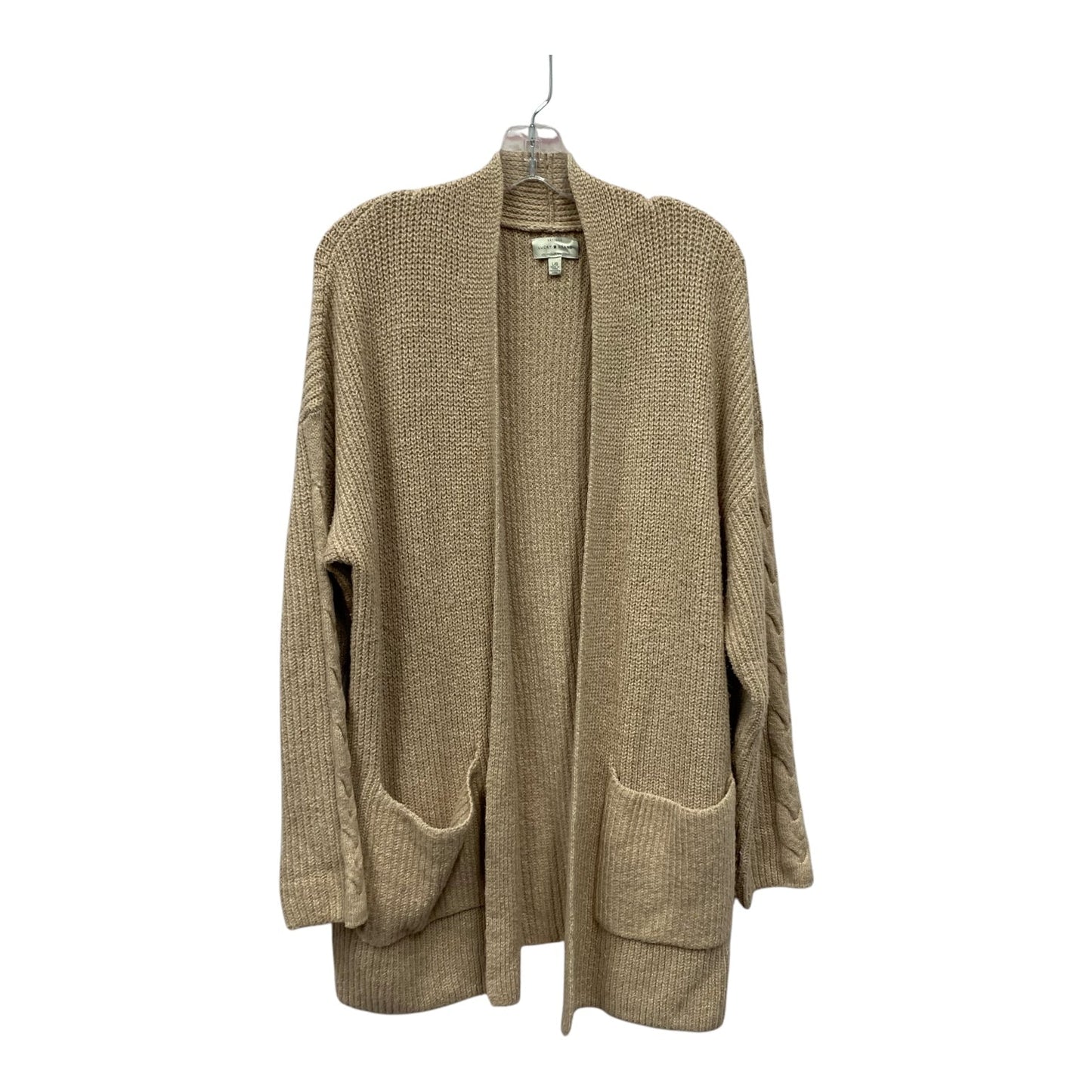 Sweater Cardigan By Lucky Brand In Tan, Size:L