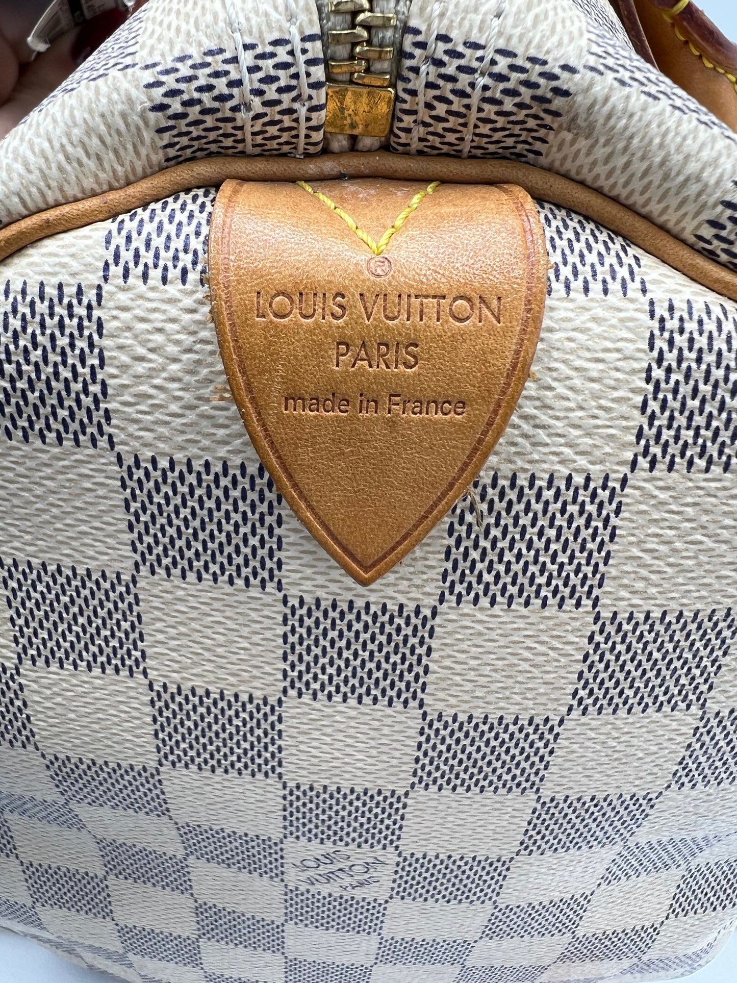 Louis Vuitton Damier Azure Speedy 30 Luxury Designer Handbag