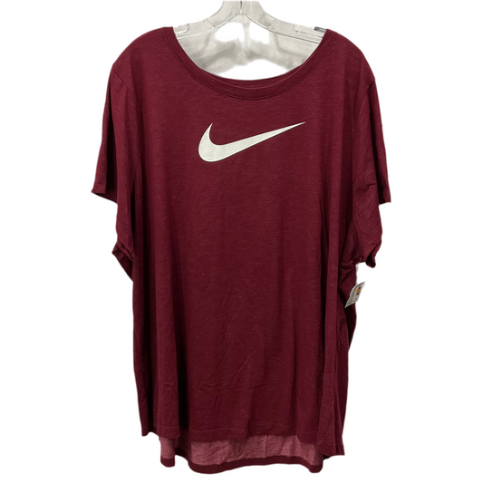 Athletic Top Short Sleeve By Nike Apparel In Red, Size: 3x