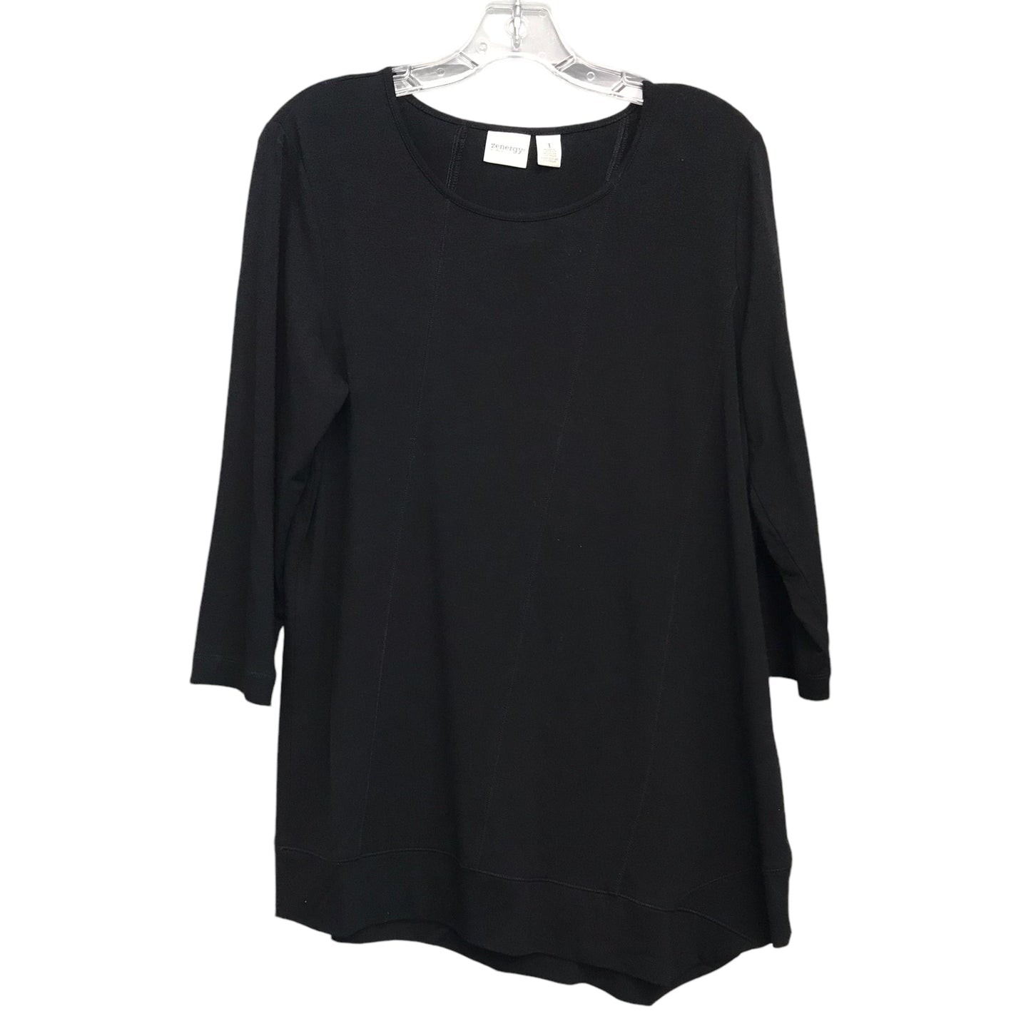 Top 3/4 Sleeve By Zenergy By Chicos In Black, Size:M