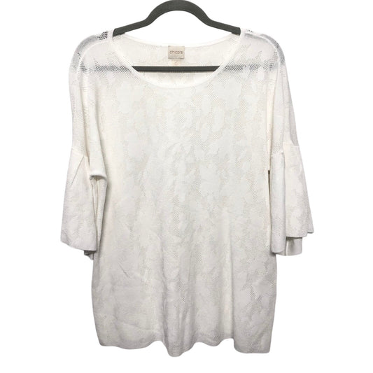 Sweater Ss By Chicos In White, Size:L