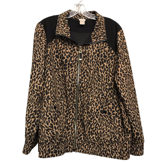 Athletic Jacket By Zenergy By Chicos In Animal Print, Size:Xl