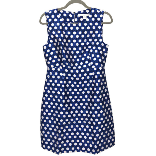 Dress Designer By Diane Von Furstenberg In Blue & White, Size:4