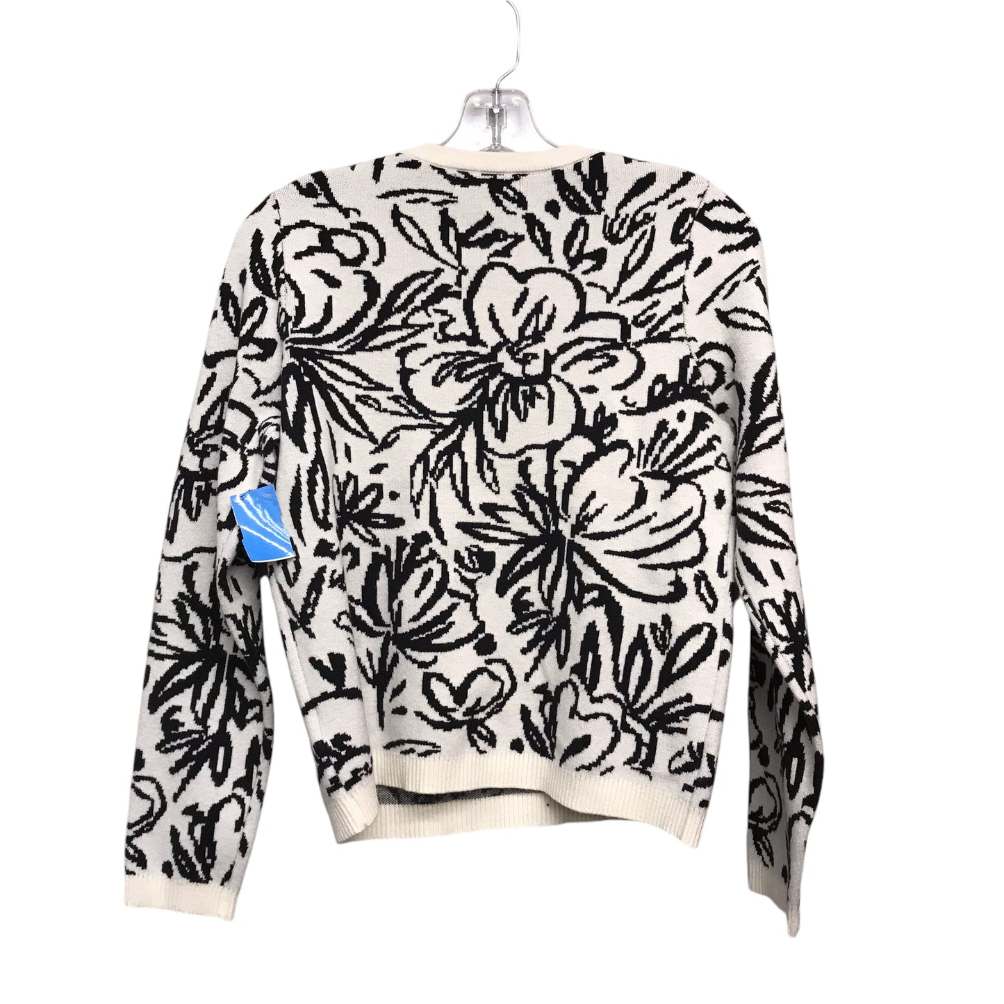 Sweater By Tahari By Arthur Levine In Black & White, Size:M