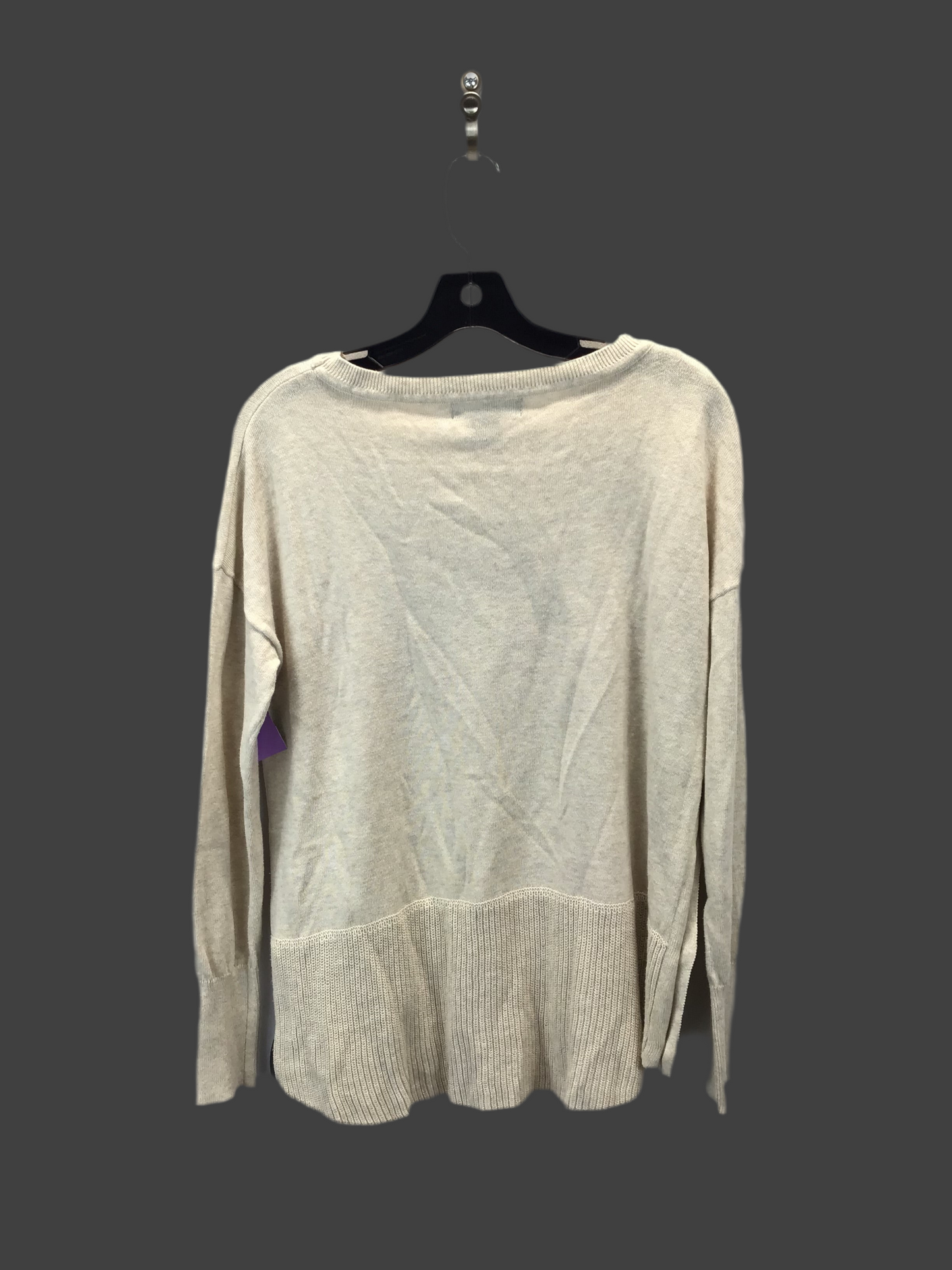 Sweater By Tahari By Arthur Levine In Cream, Size: L