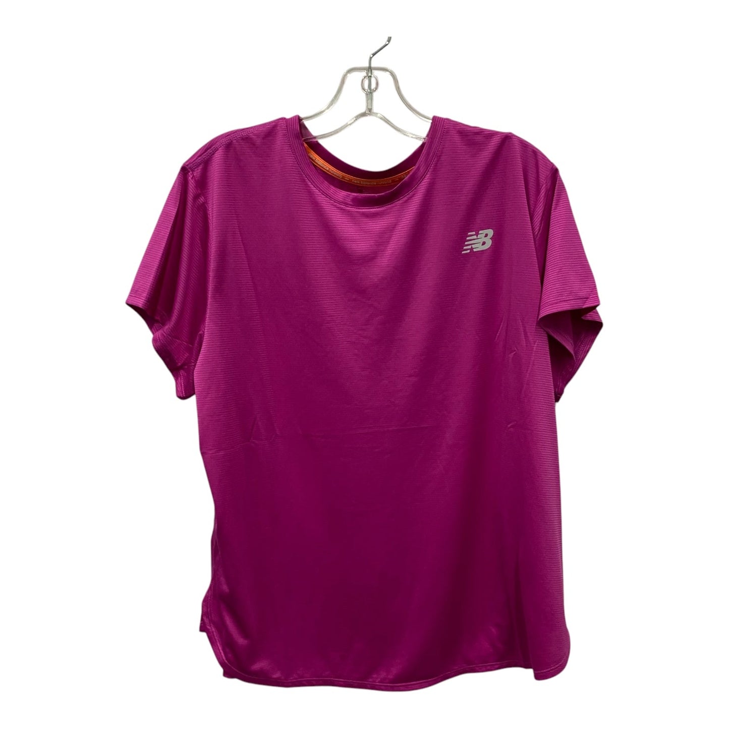 Athletic Top Ss By New Balance In Pink, Size:Xl