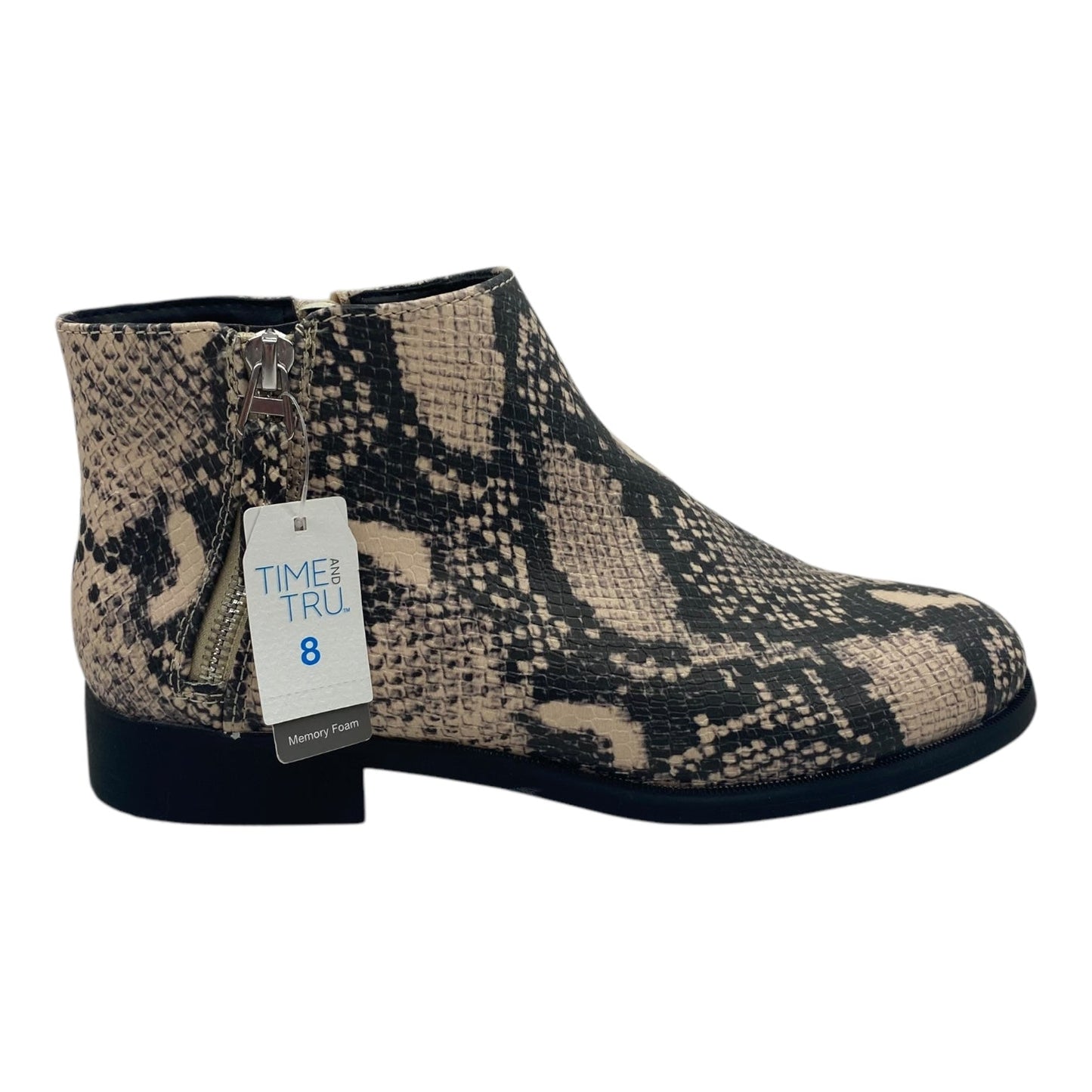 Boots Ankle Heels By Time And Tru In Snakeskin Print, Size:8