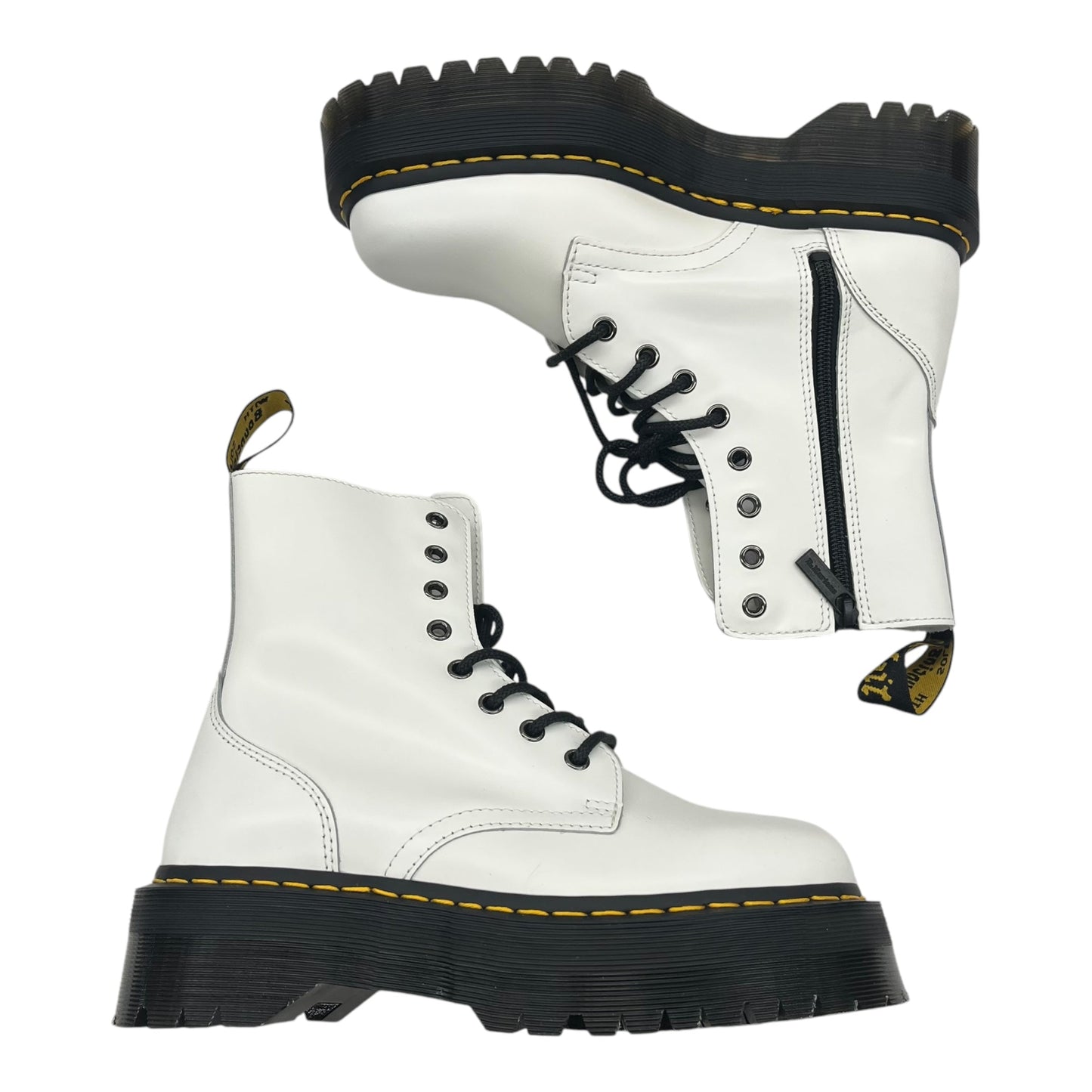 Boots Leather By Dr Martens In White, Size:8