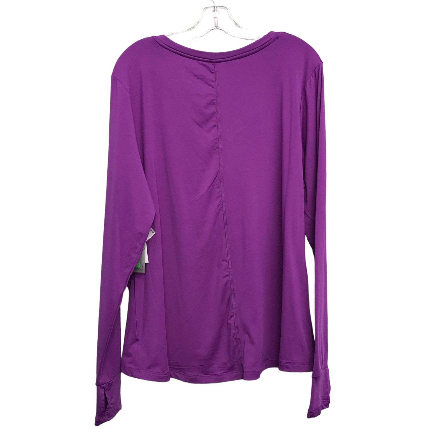 Athletic Top Ls Crewneck By Marika In Purple, Size:2X