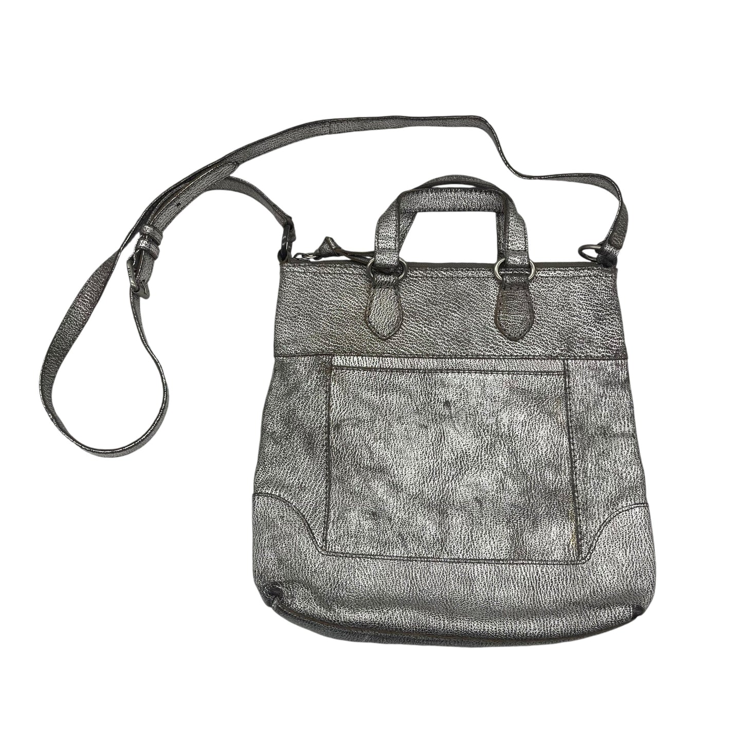 Crossbody Designer By Frye In Silver, Size:Medium