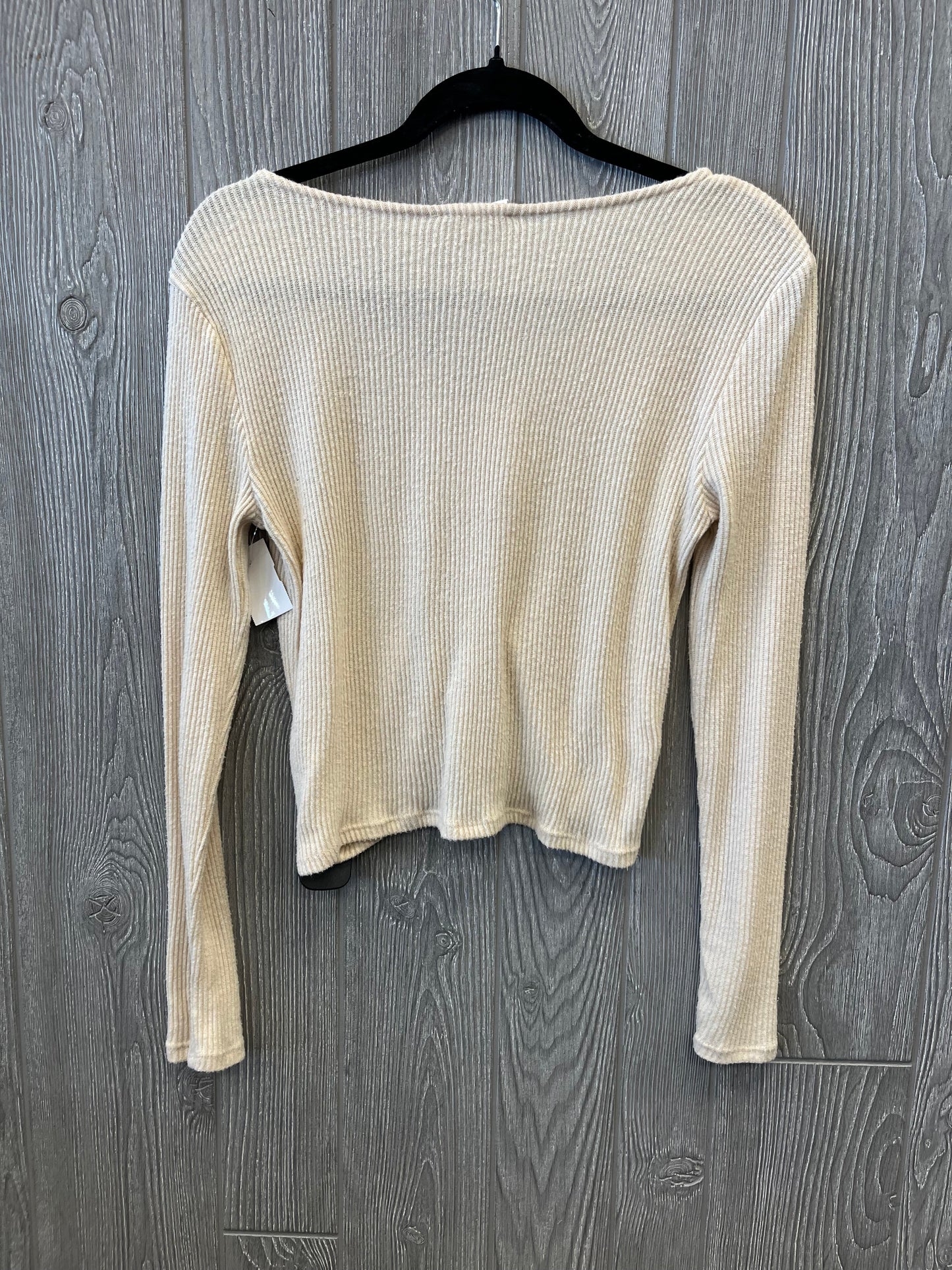 Top Long Sleeve By Pink Rose In Cream, Size: S